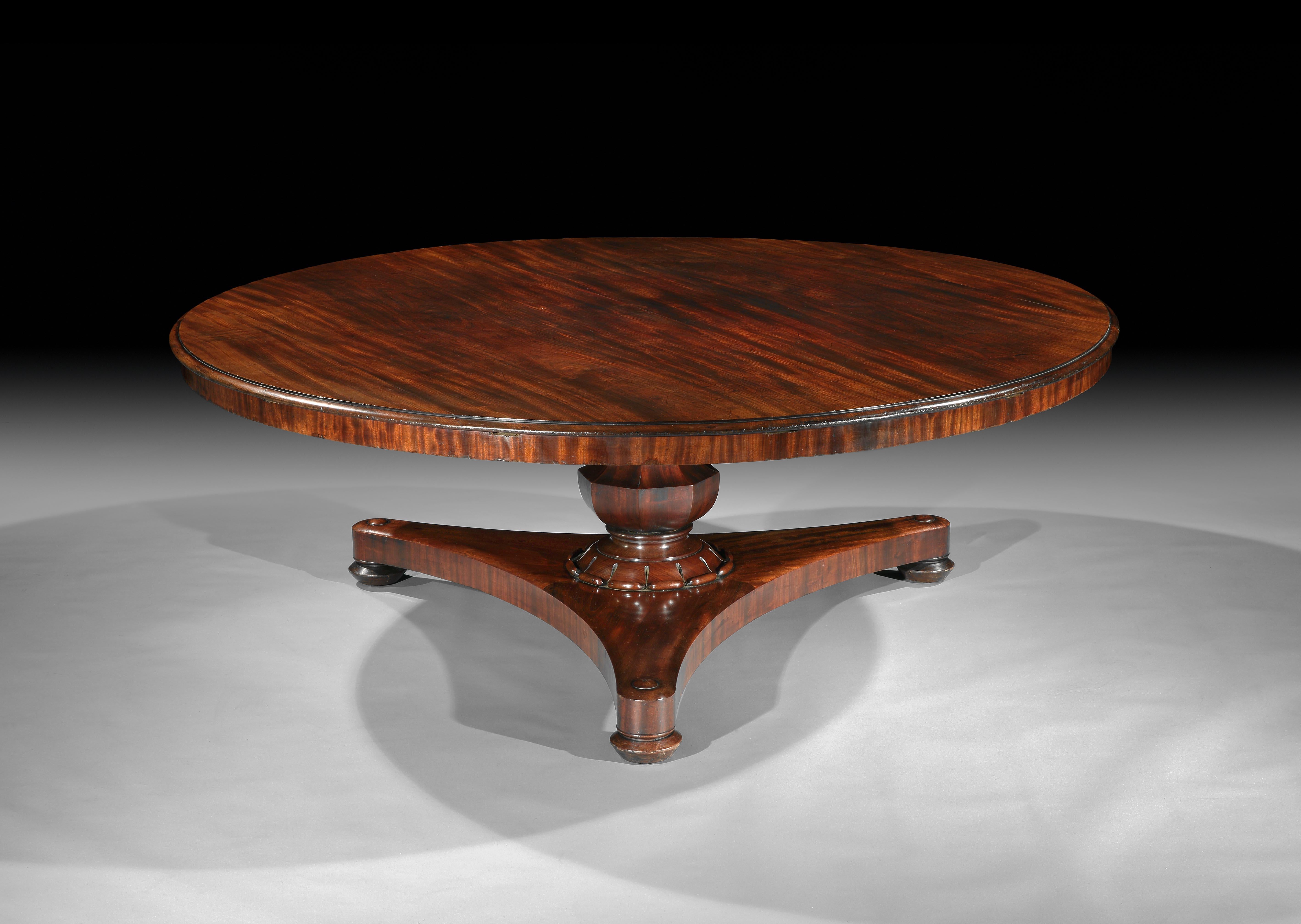 English Large Regency Round Dining Table For Sale