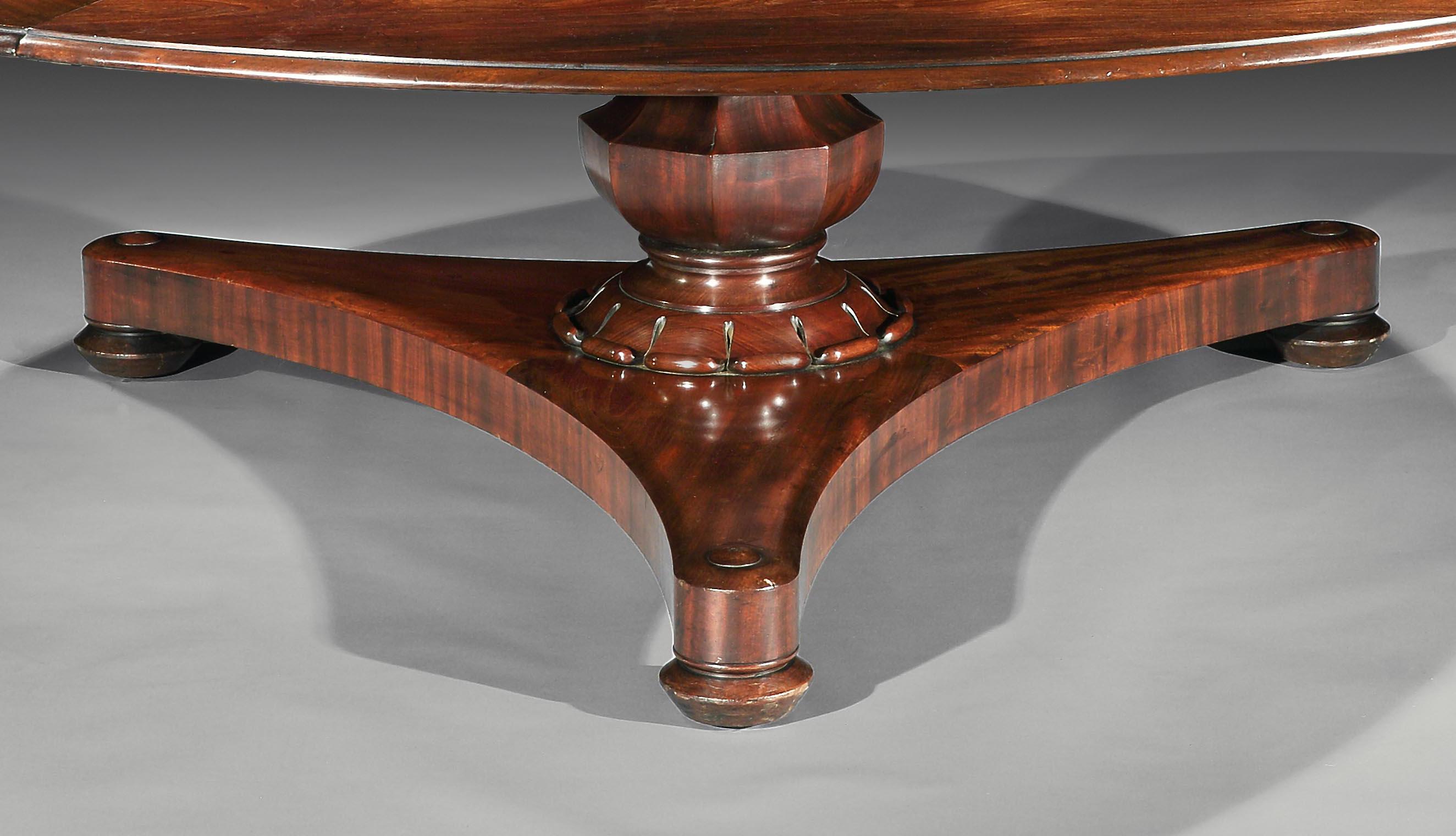 Carved Large Regency Round Dining Table For Sale