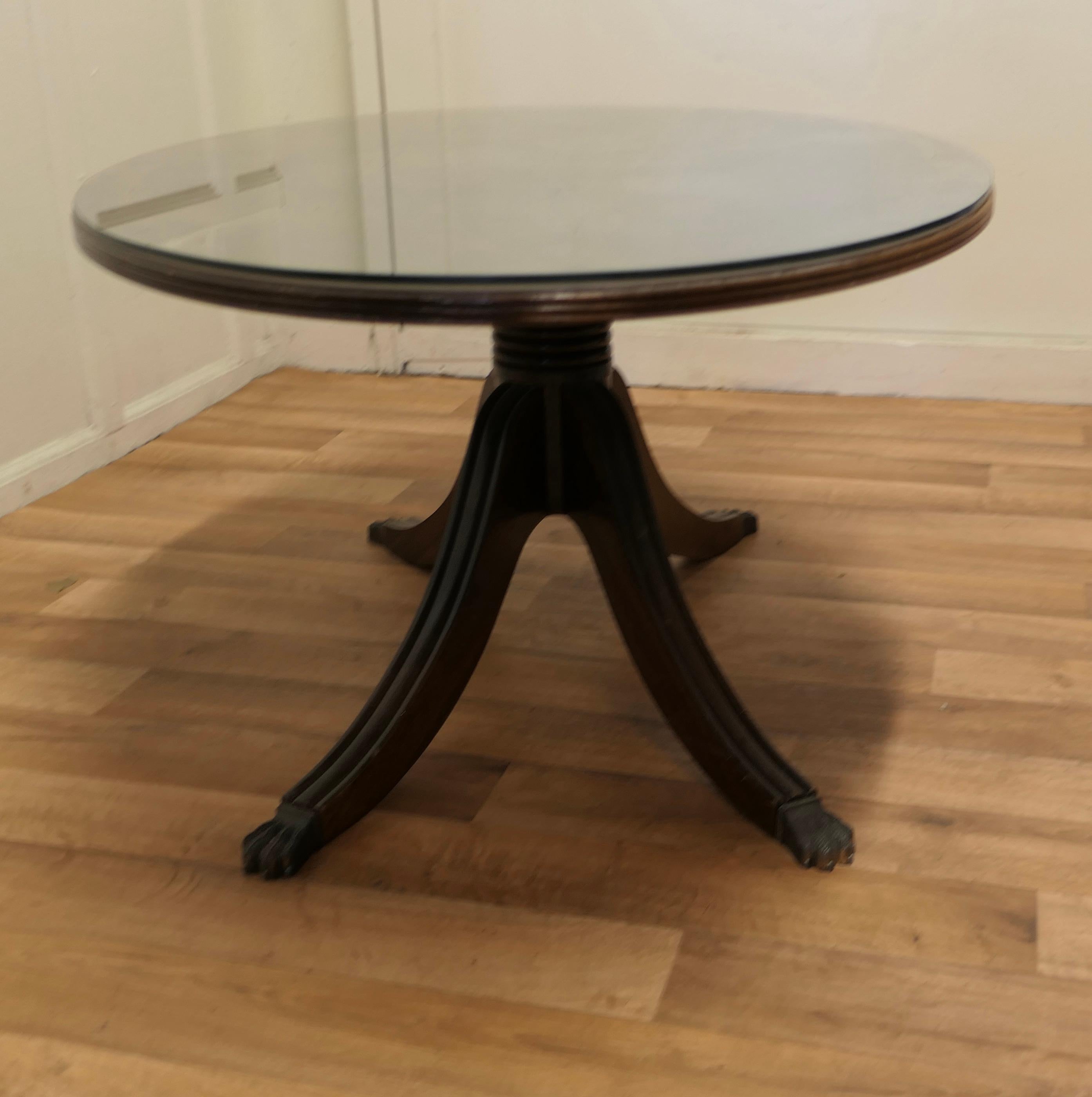 Large Regency Style Flame Mahogany Coffee Table For Sale 3