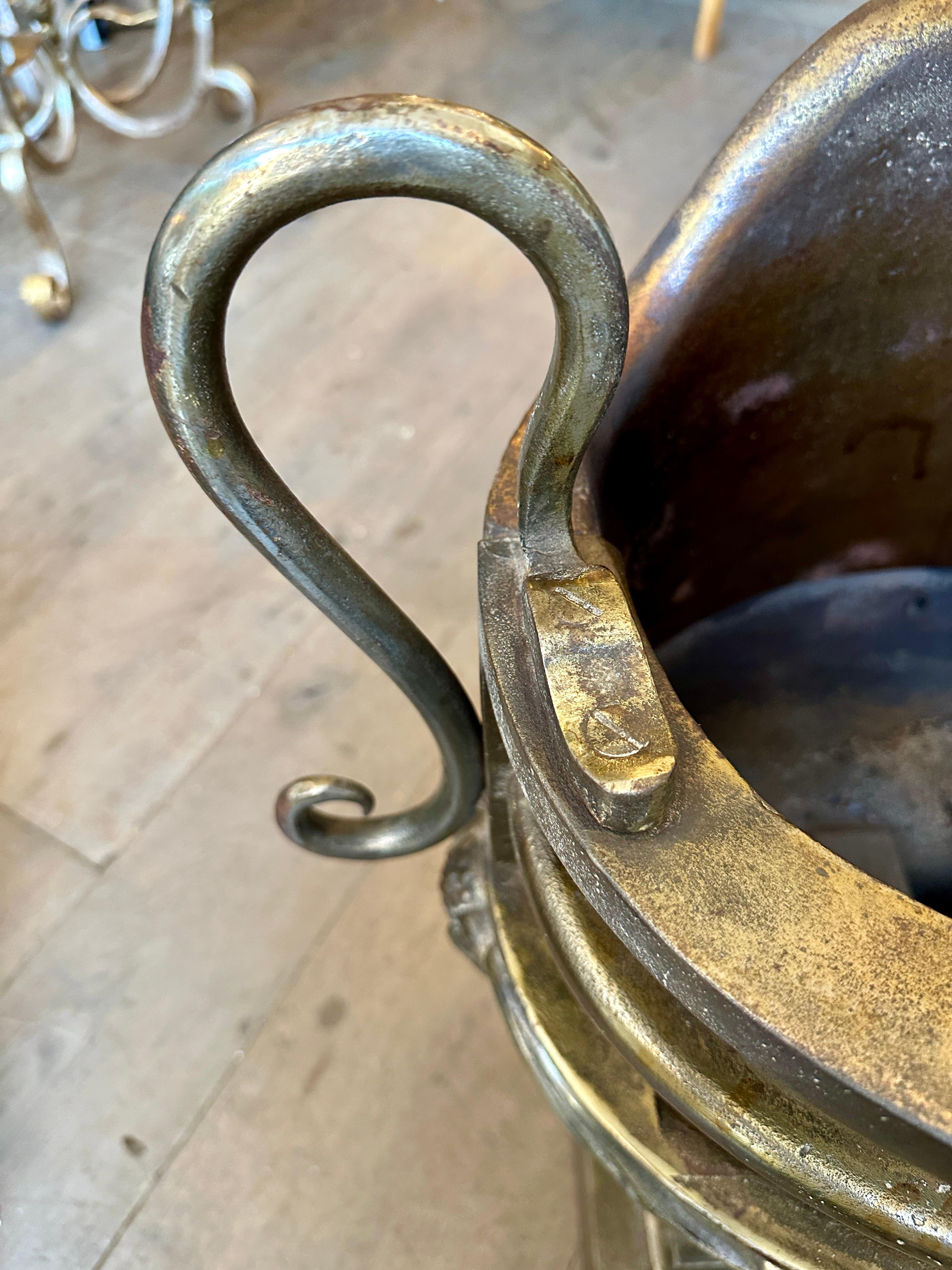 A Large Regency Urn Fire Grate/Basket In Bronze Finish For Sale 4