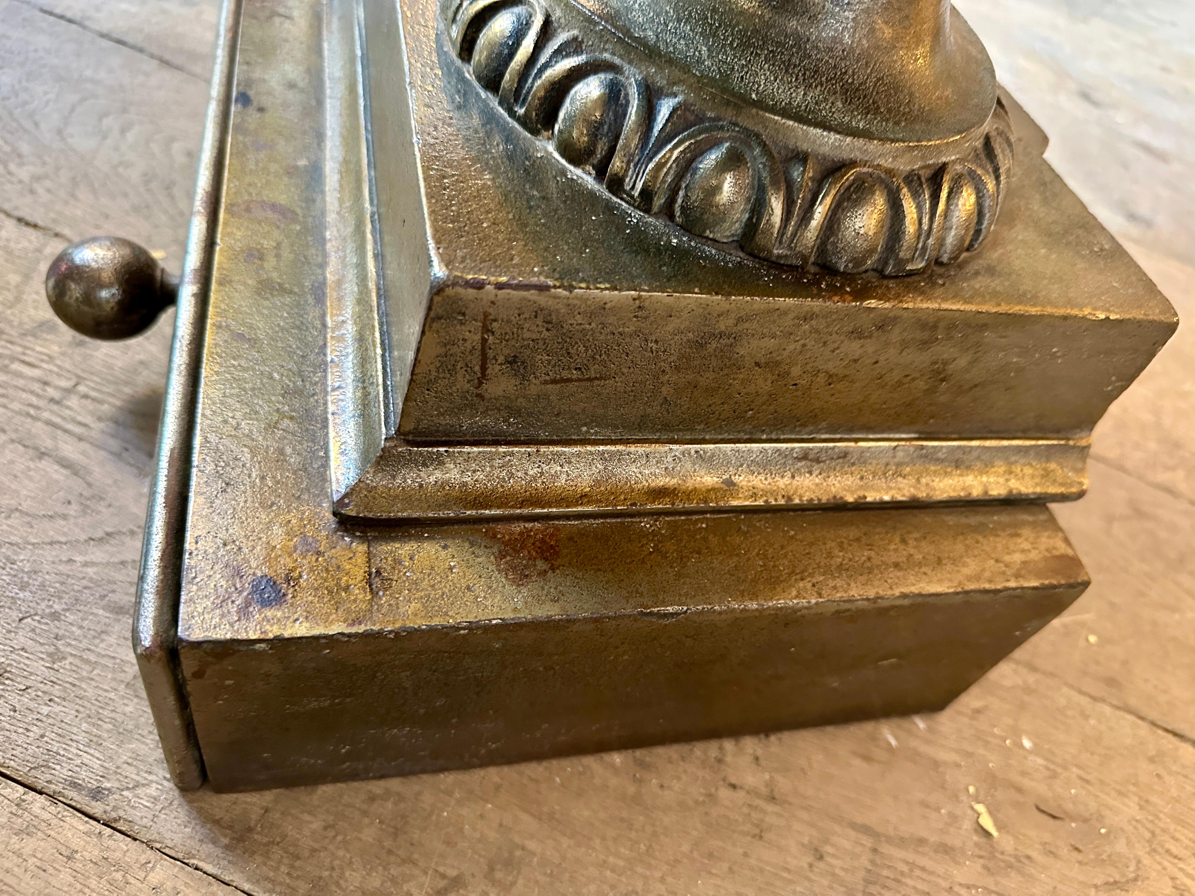 Iron A Large Regency Urn Fire Grate/Basket In Bronze Finish For Sale