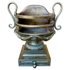 A Large Regency Urn Fire Grate/Basket In Bronze Finish