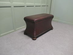 A Large Regency Waisted Leather Ottoman or Window Seat