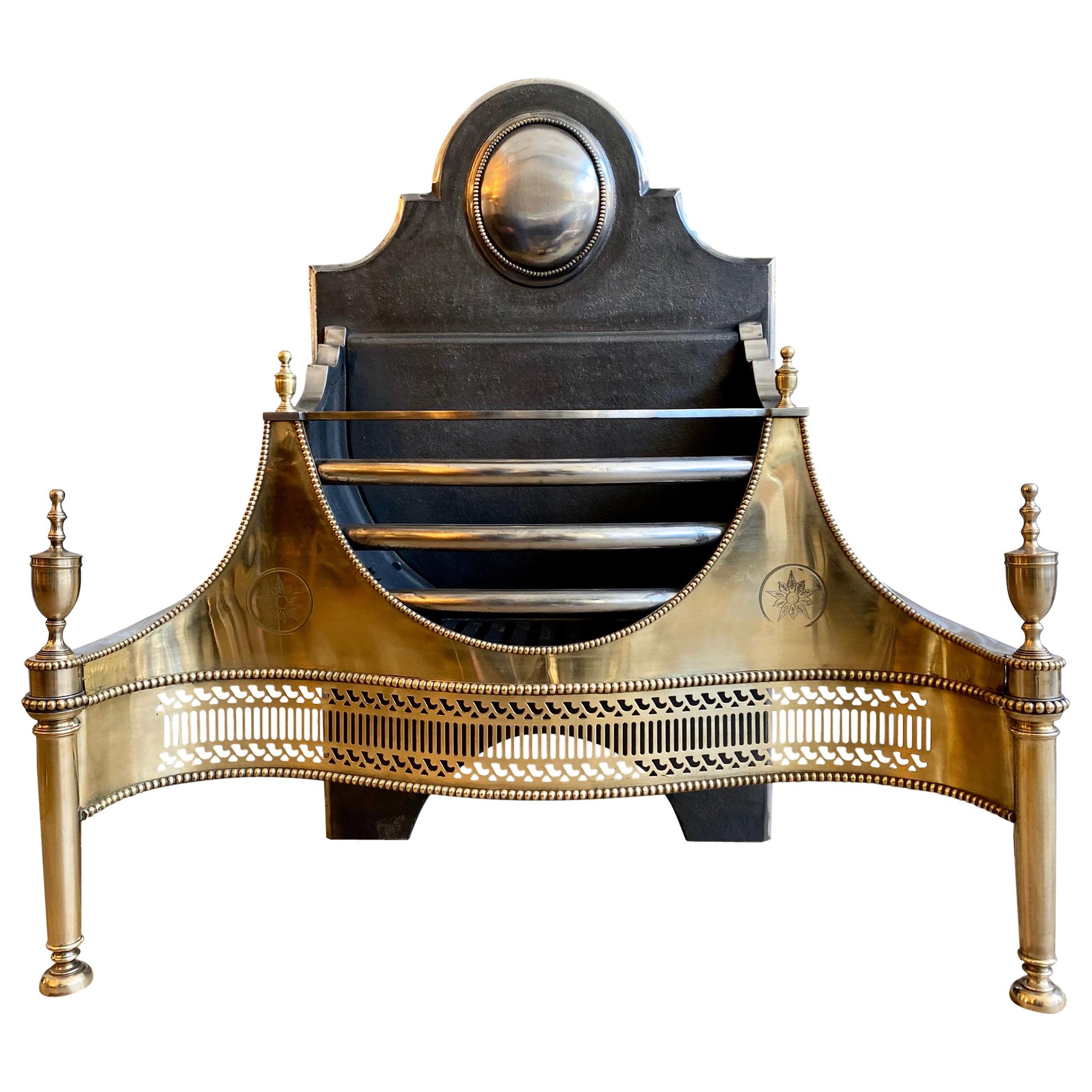 Highly Decorated Fire Grate/Front in Egyptian Style, circa 1820 at 1stDibs