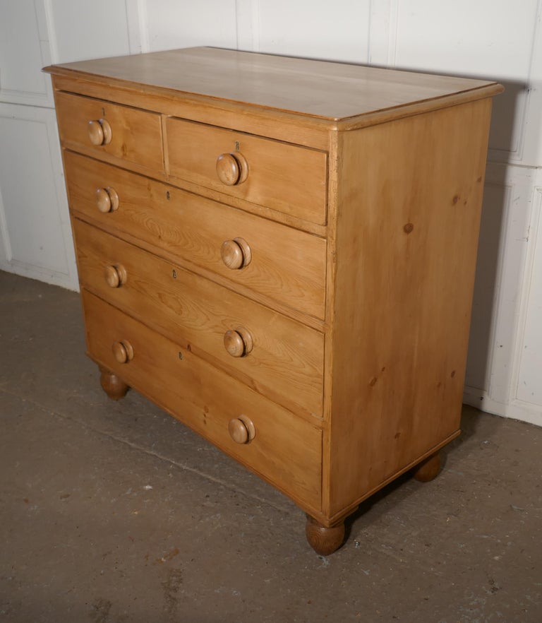 Large Restored Victorian Pine Chest of Drawers For Sale at 1stdibs