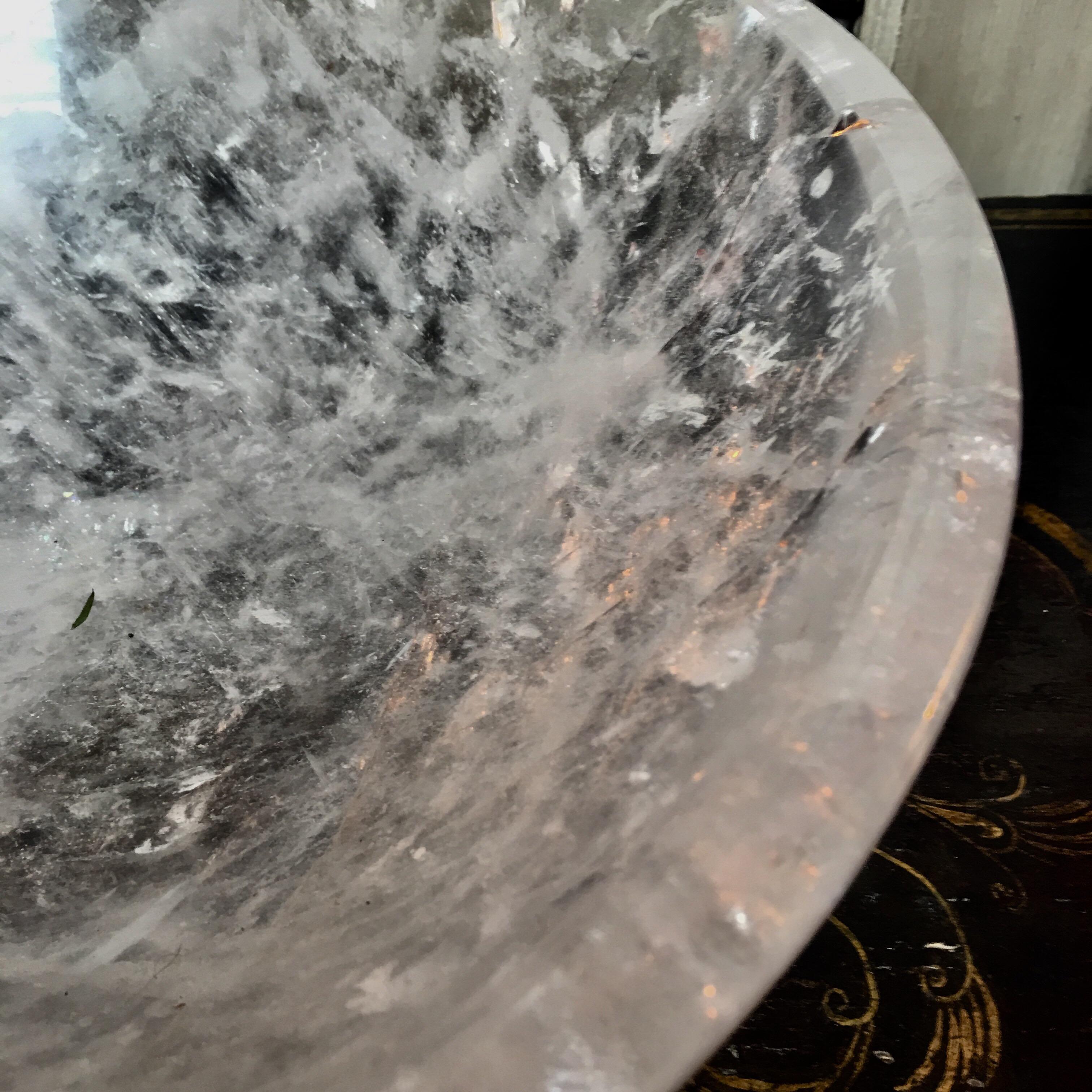 Large Rock Crystal Bowl In Excellent Condition In Dallas, TX
