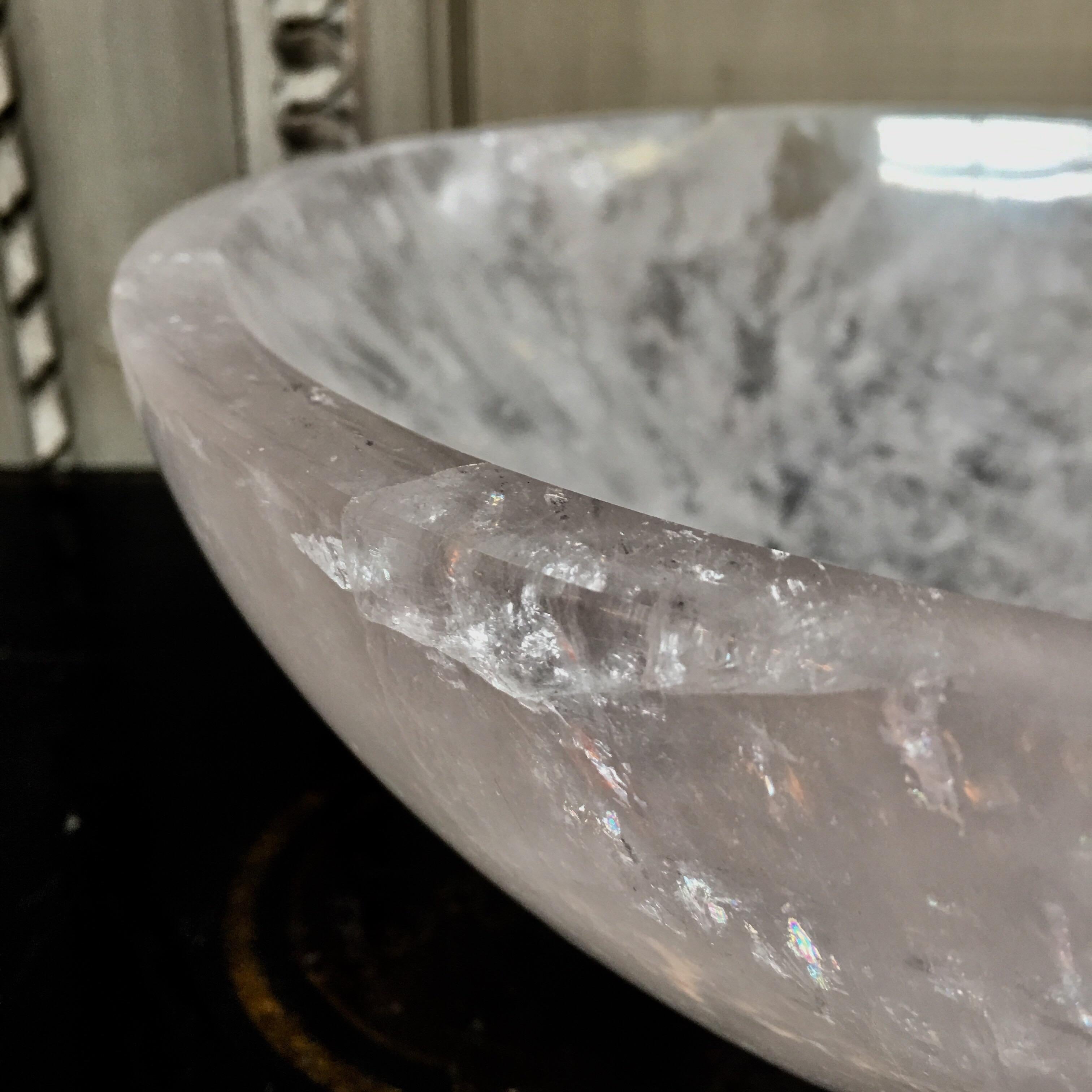 Contemporary Large Rock Crystal Bowl