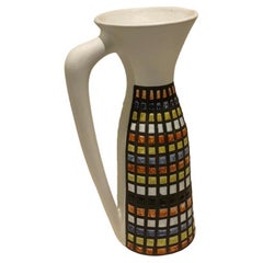 A Large Roger Capron "Pyjama" Pitcher Jug , in polychrome enamelled ceramic