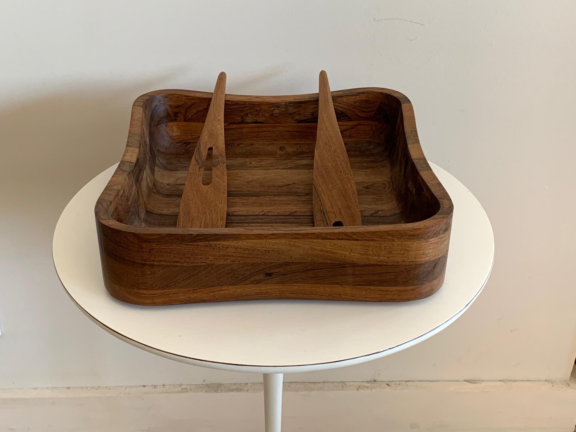 Large Rosewood Serving Set by Laurids Lonborg, Denmark For Sale 2