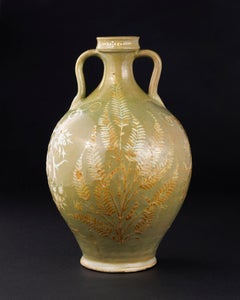 A Large Safavid Celadon Pottery Vase, 17th Century