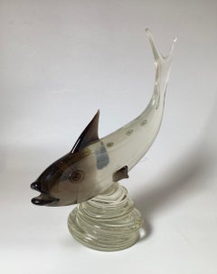 A large Salviati Murano Glass Sculpture of a Trout, 1950"s