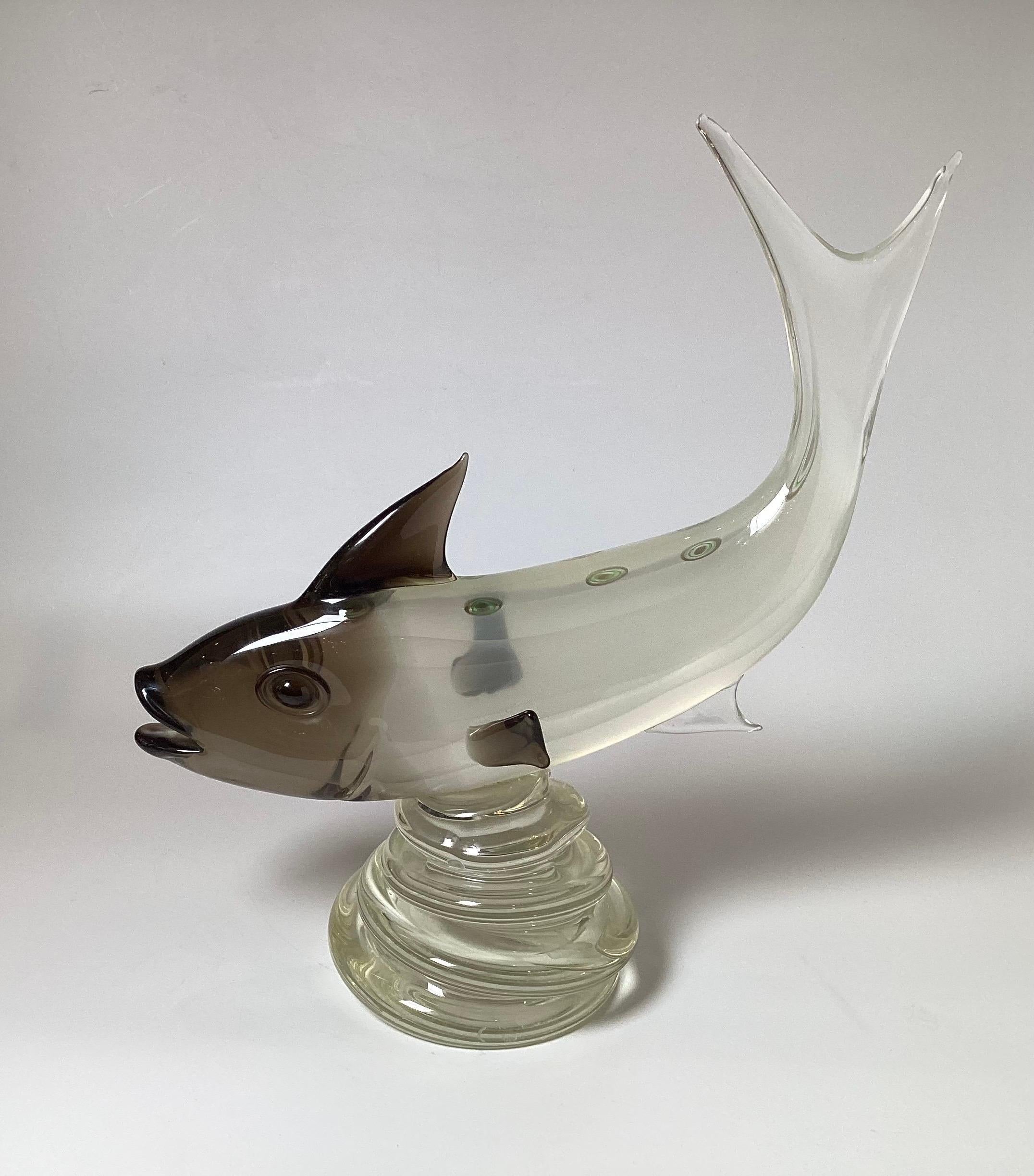 Mid-Century Modern A large Salviati Murano Glass Sculpture of a Trout, 1950