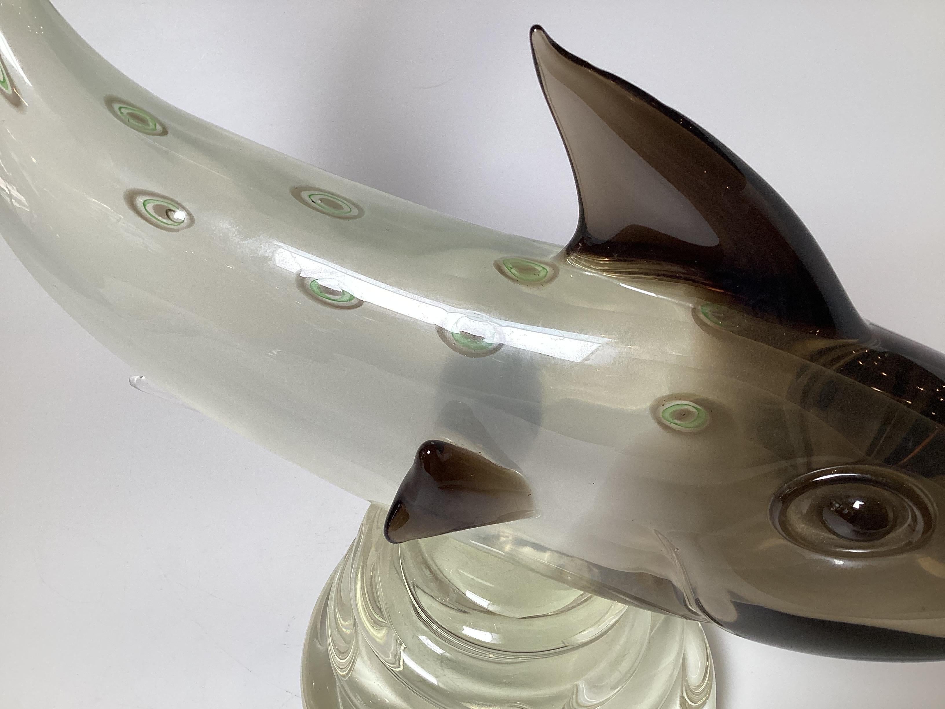 20th Century A large Salviati Murano Glass Sculpture of a Trout, 1950