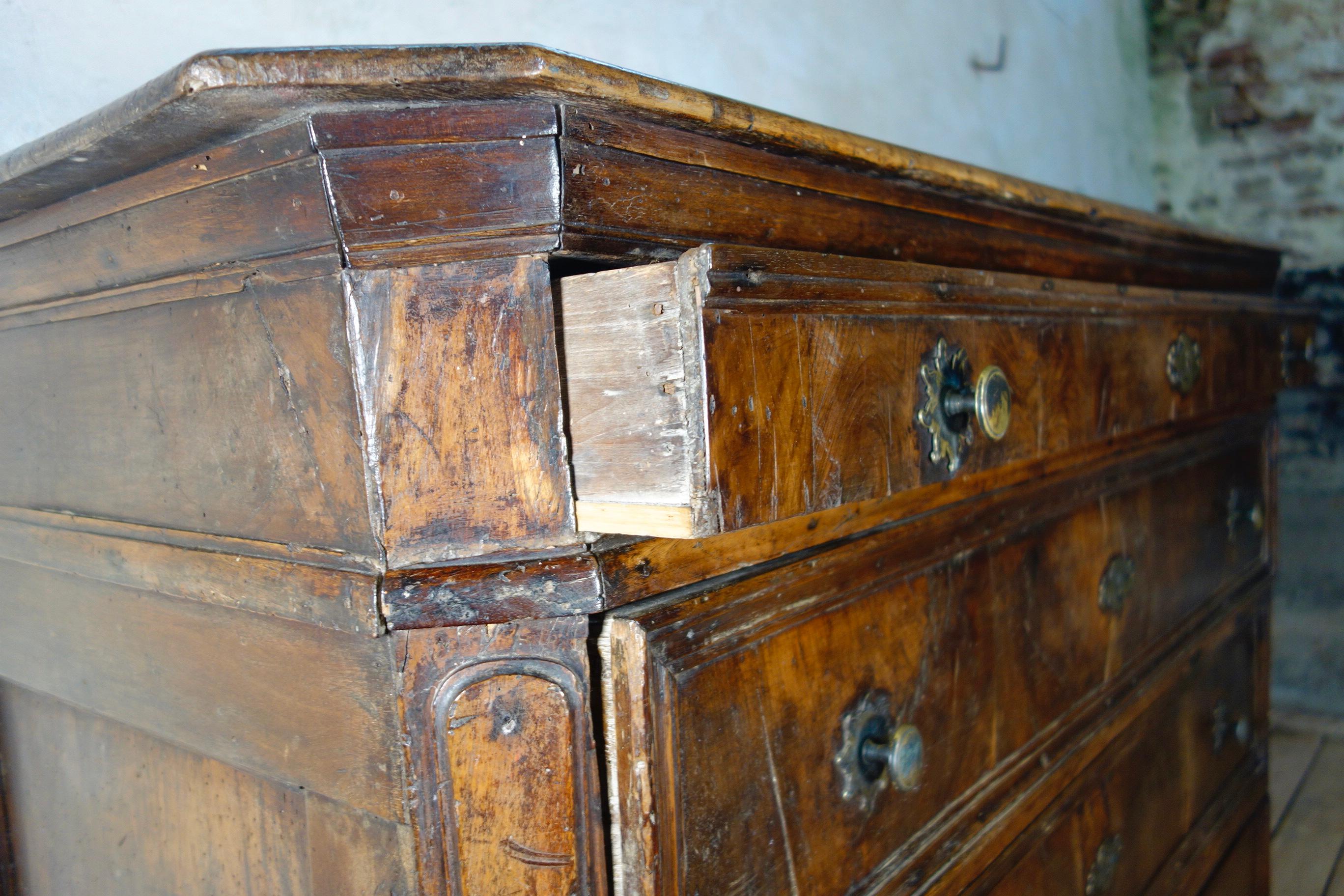 18th Century and Earlier A Huge 17th Century North Italian Walnut Commode - Chest of Drawers - Dresser For Sale