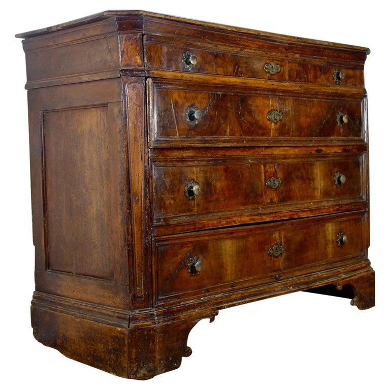 A Large Scale 17th Century North Italian Walnut Commode Chest Of