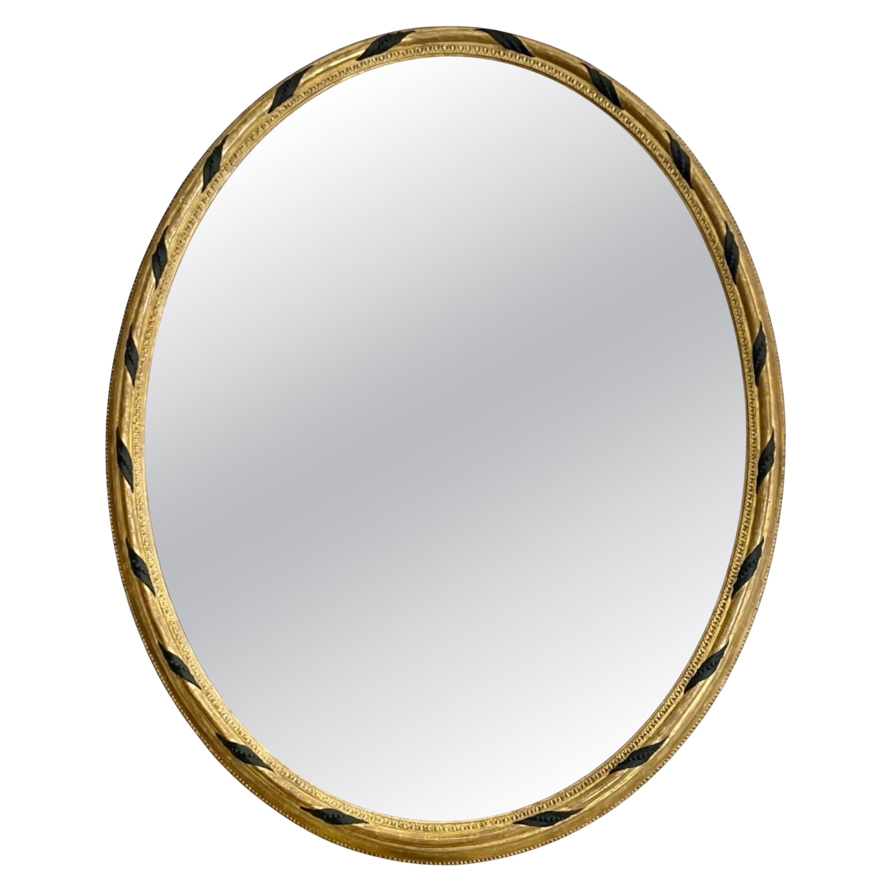 A large scale 19th Century Giltwood Oval Mirror