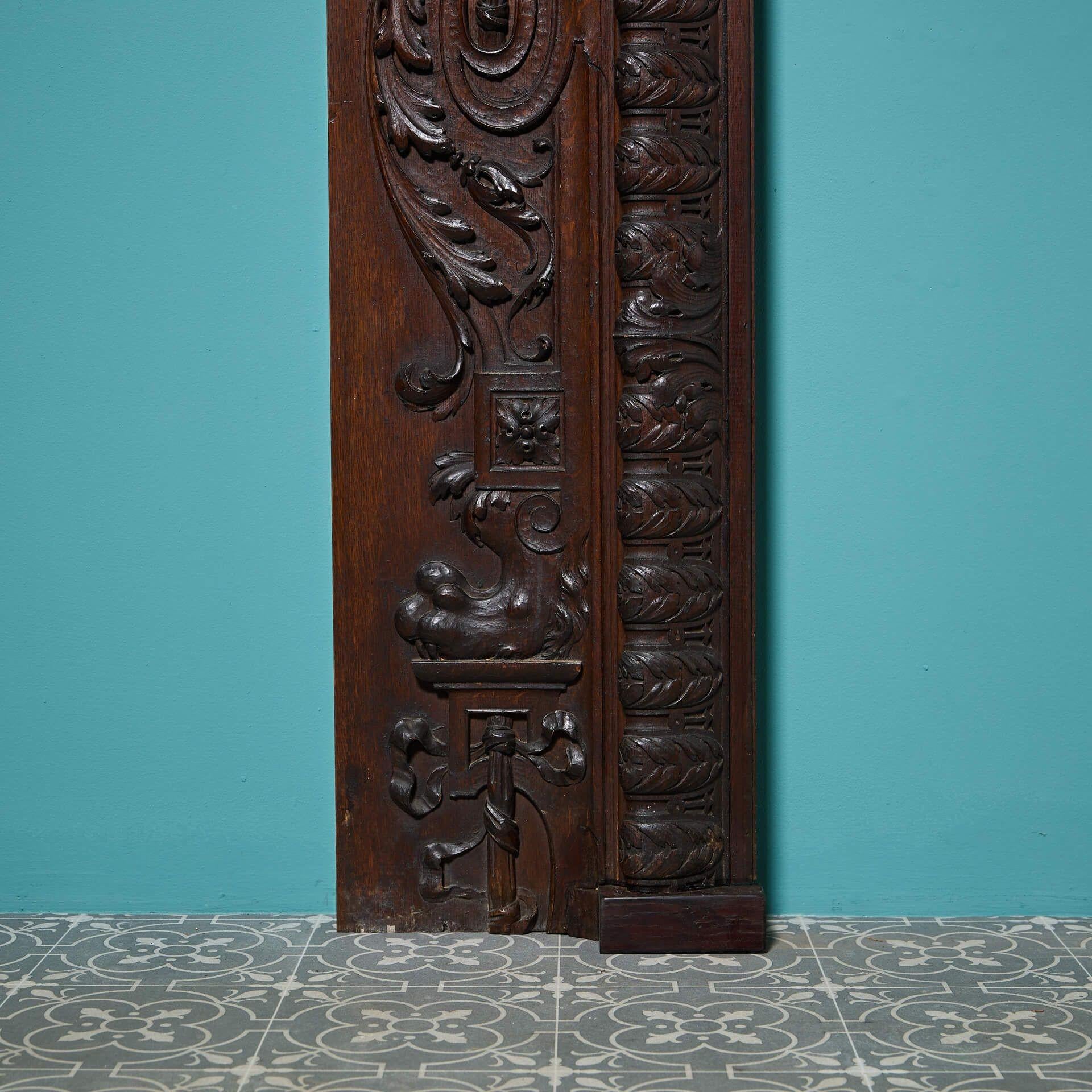 Chimenea inglesa victoriana de roble tallado del siglo XIX a gran escala. Citas a cir en Bastante bueno estado para la venta en Wormelow, Herefordshire