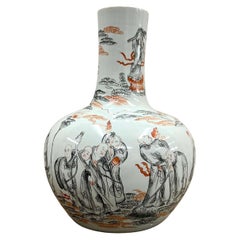 Antique A Large Scale Chinese Glazed Globular Vase