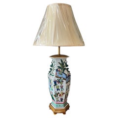 A large scale Chinese Hexagonal Porcelain Vase as a lamp