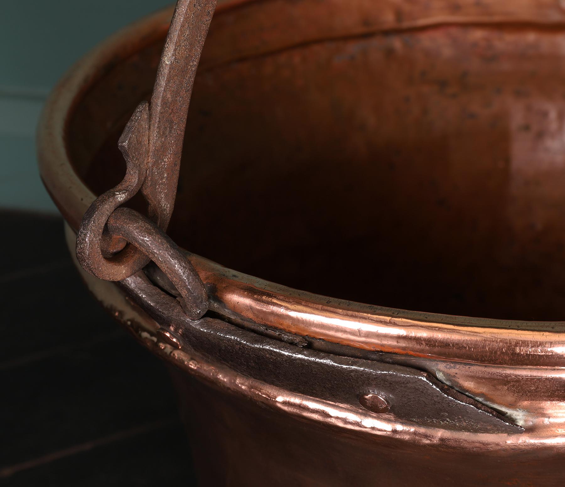 Arts and Crafts A Large Scale Copper & Wrought Log Bin For Sale