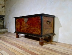 Large Scale Late 19th Century Indo Dutch Chest on Feet Trunk