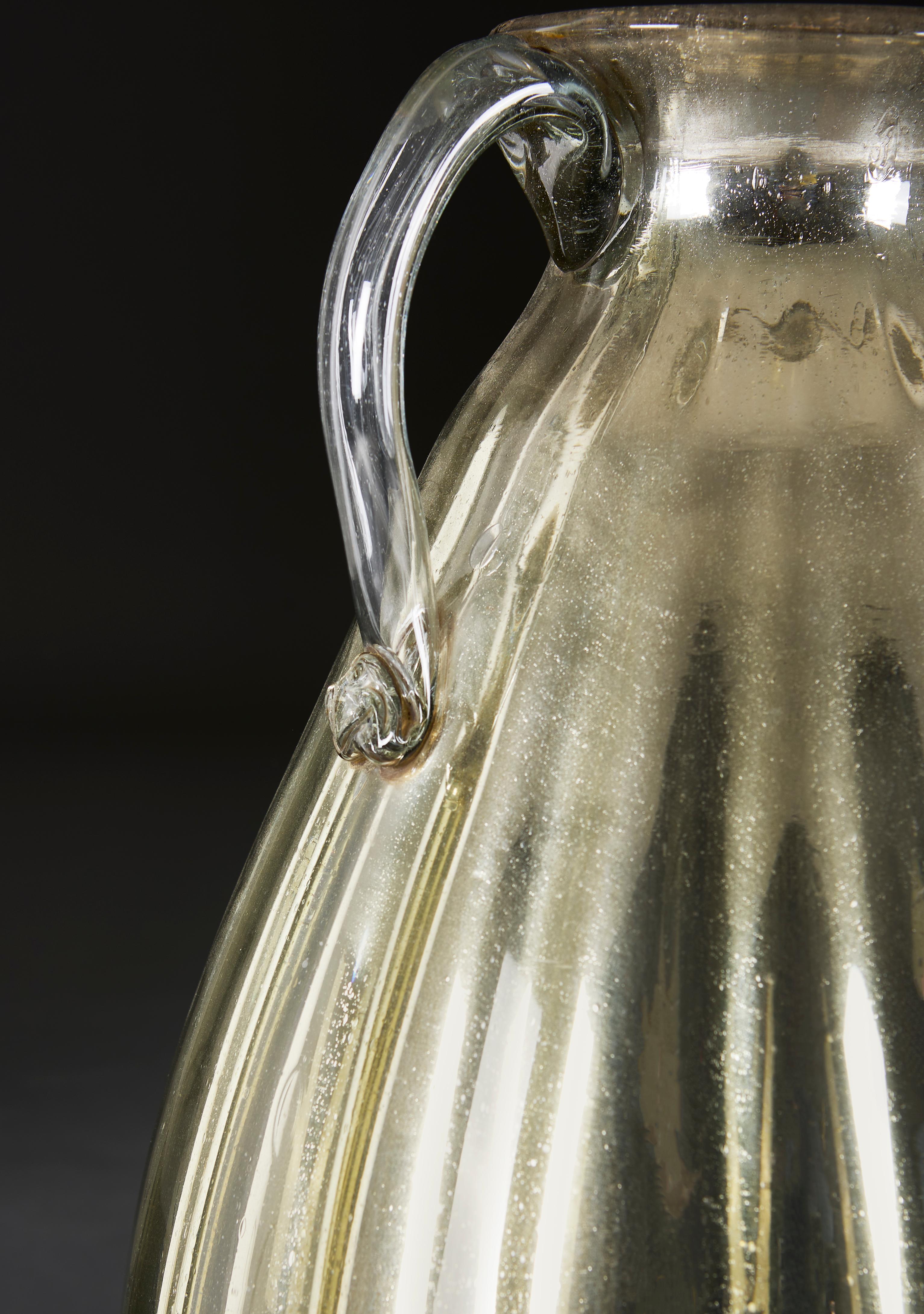 Verre Églomisé A Large Scale Mercury Glass Vase as a Table Lamp For Sale