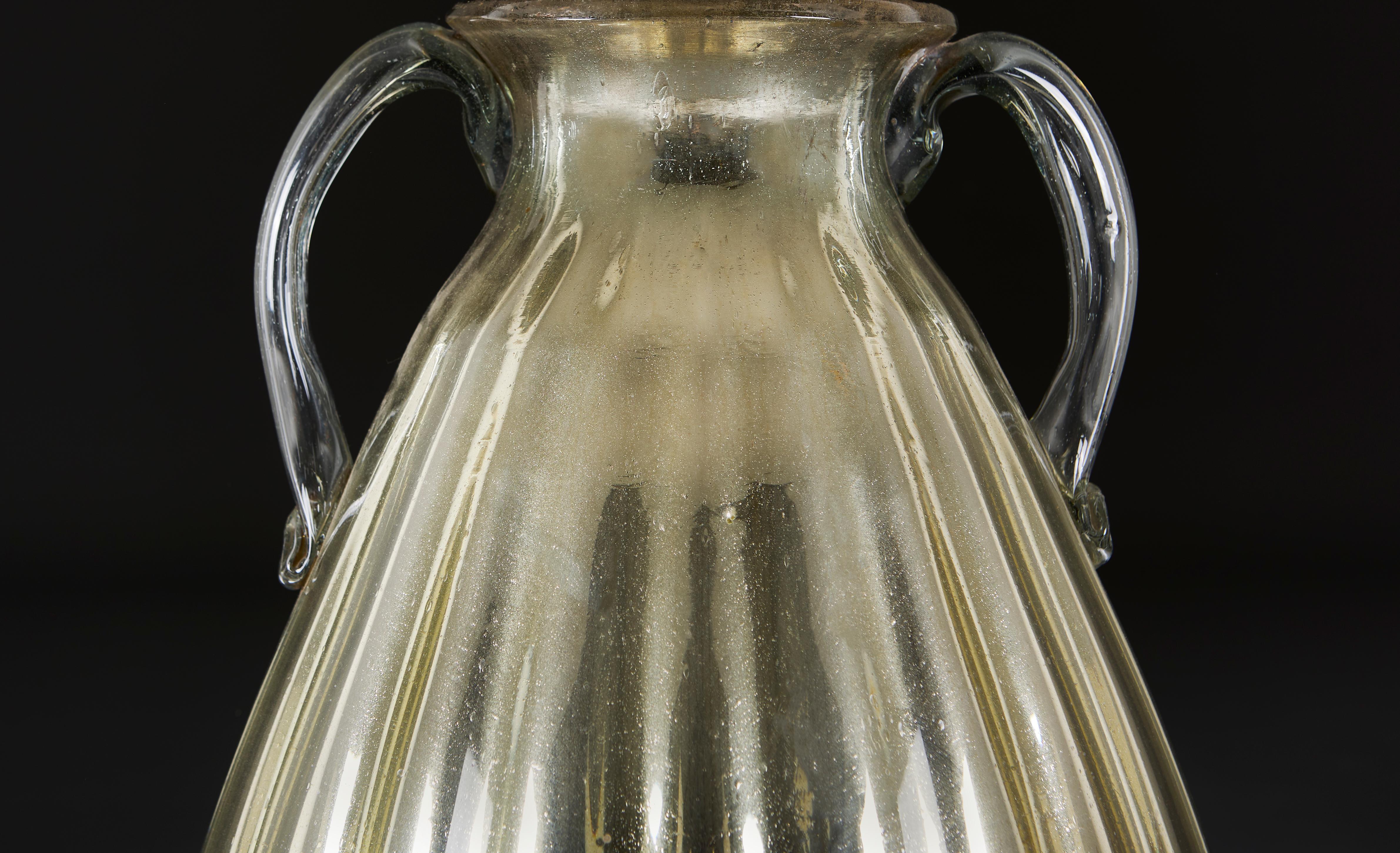 A Large Scale Mercury Glass Vase as a Table Lamp In Good Condition For Sale In London, GB