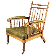 Large-Scale William iv Pale Mahogany Simulated Bamboo Open Armchair