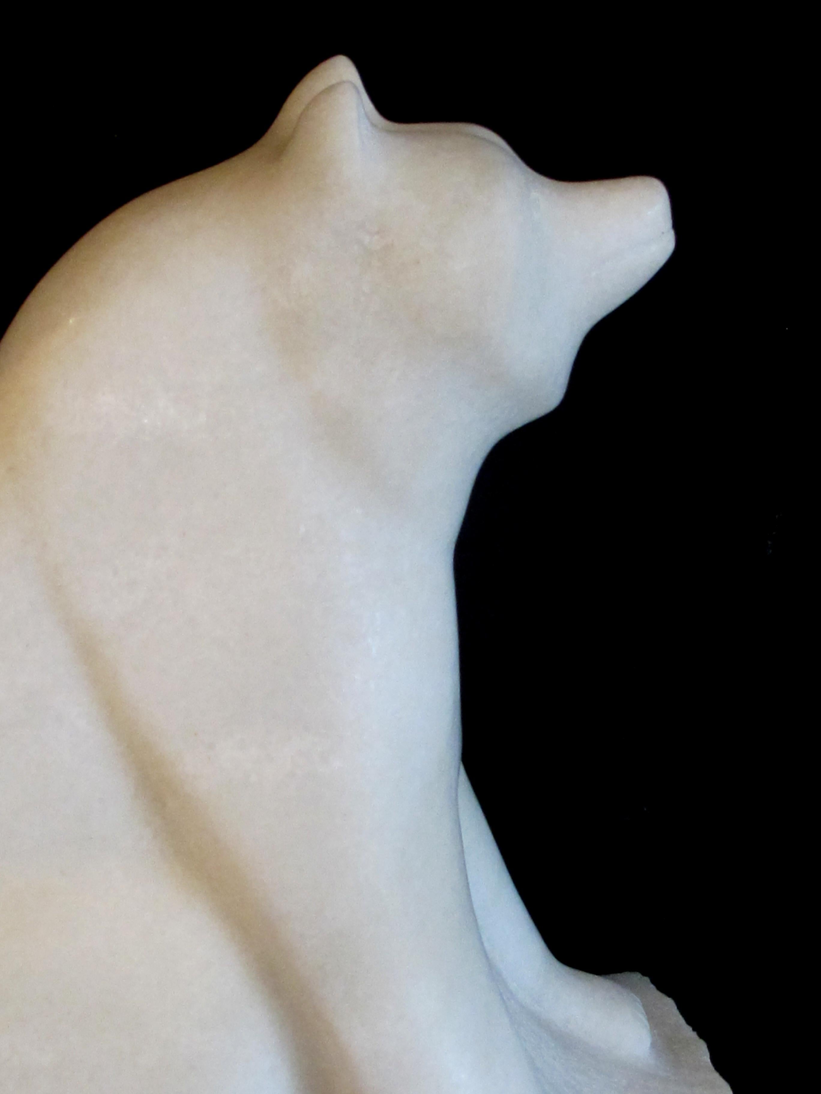 Large-Scaled Carved Marble Figure of a Red Panda with Its Distinctive Puffy Tail 2