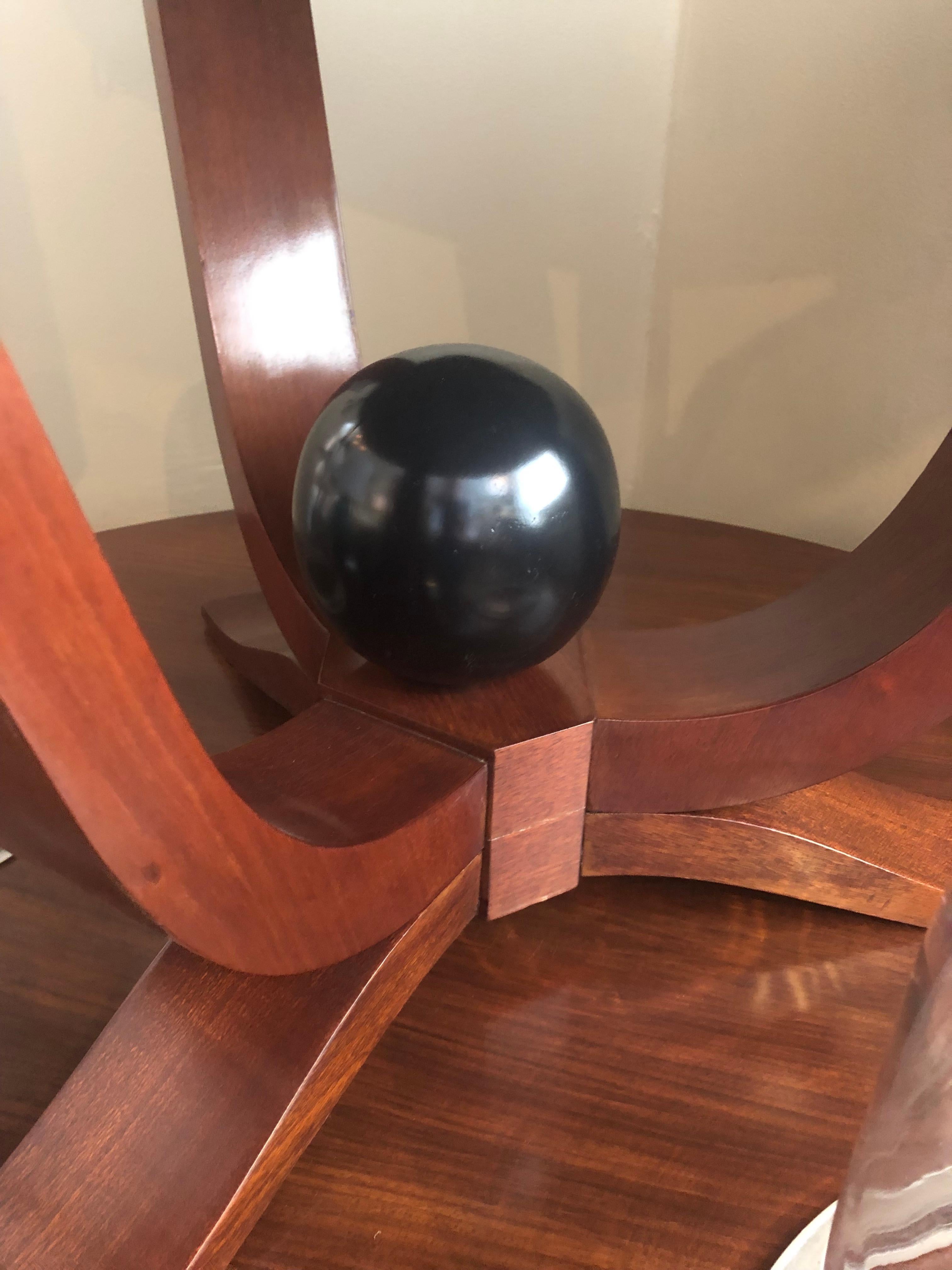 A Large-Scaled French Art Deco Mahogany Circular  Cocktail/Center Table In Excellent Condition In San Francisco, CA