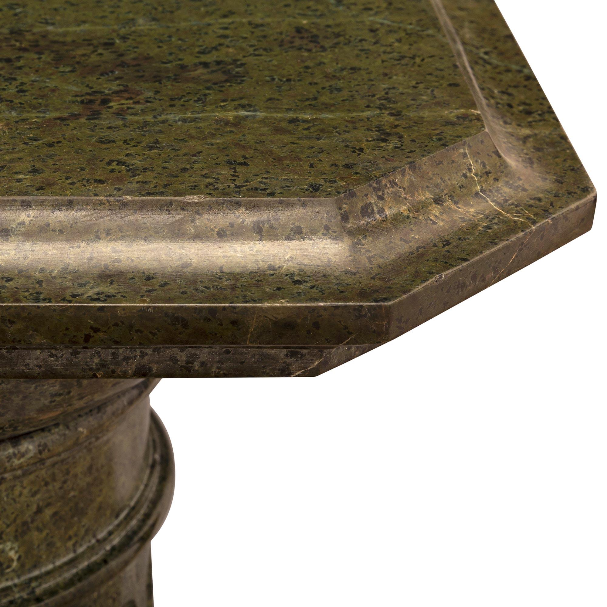 Marble A large scaled Italian 19th century Vert de Patricia marble pedestal For Sale