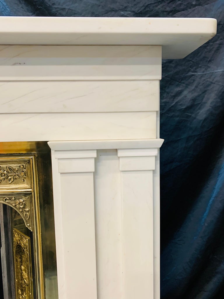 Carved Large Scottish William iv Manner Statuary Marble Fireplace Surround For Sale