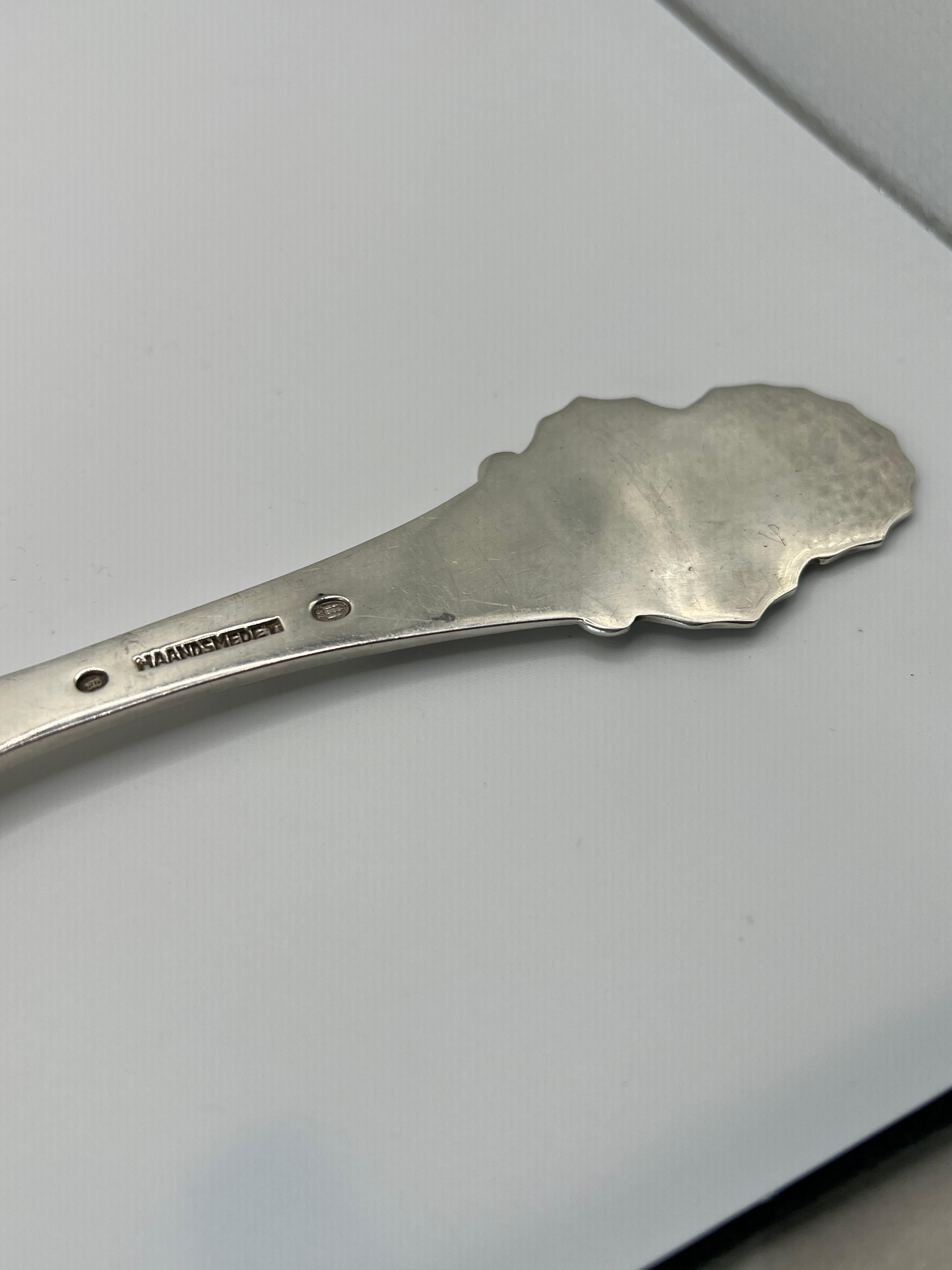 Mid-20th Century A Large Serving Spoon by Carl M. Cohr Hammered Sterling Silver For Sale