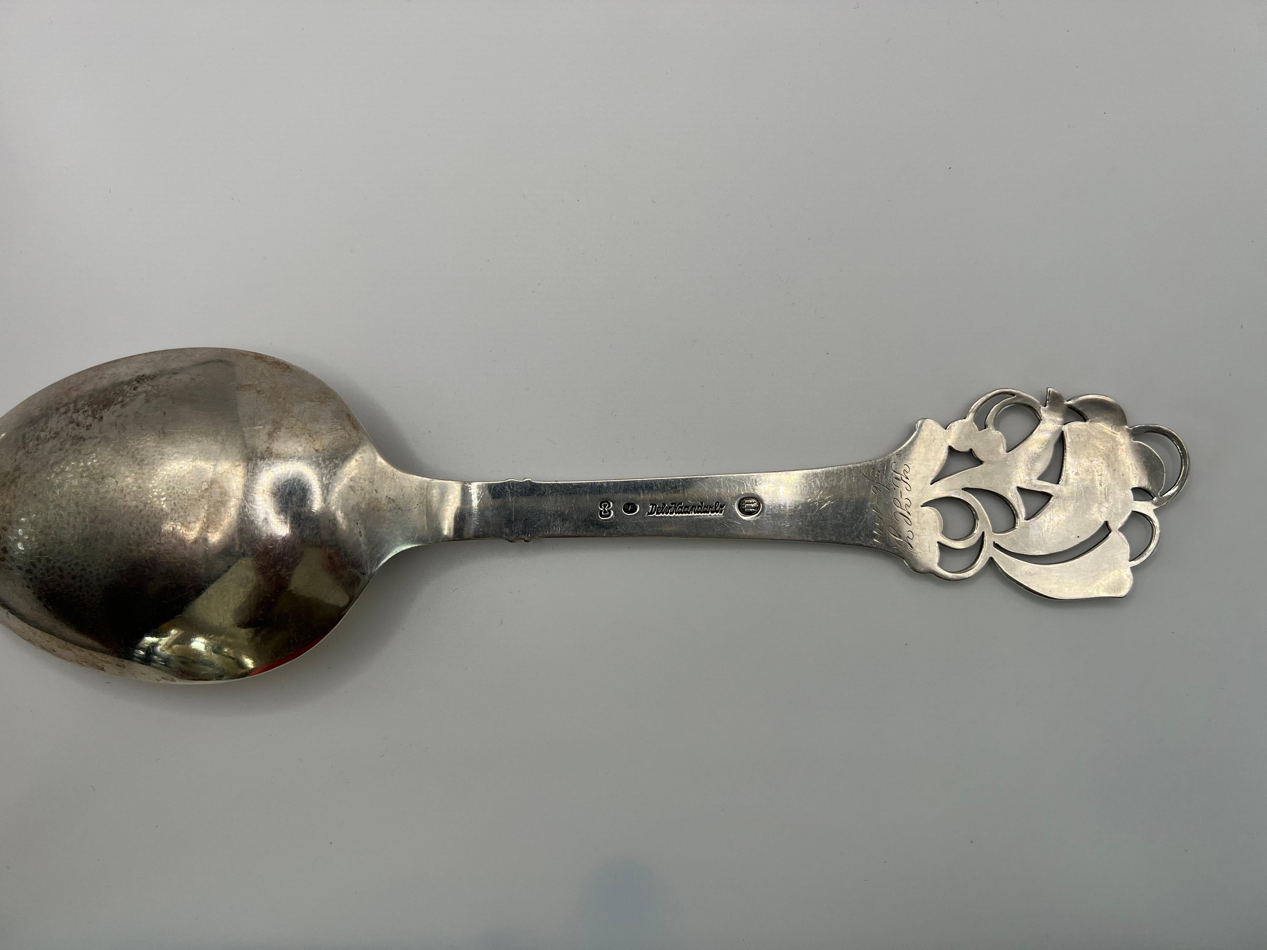 Ein großer Servierlöffel von Carl M. Cohr Horsens Solvvarefabrik Sterling Silver im Angebot 6