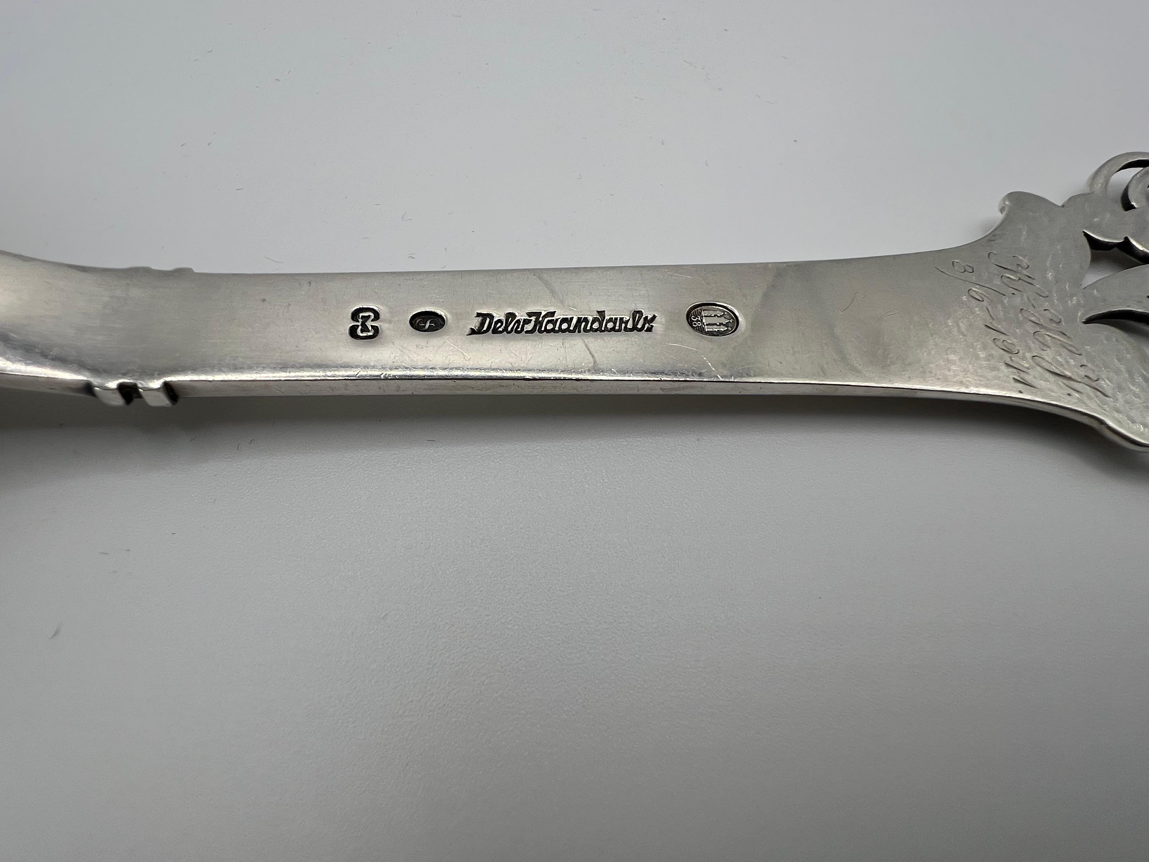 Ein großer Servierlöffel von Carl M. Cohr Horsens Solvvarefabrik Sterling Silver im Angebot 7
