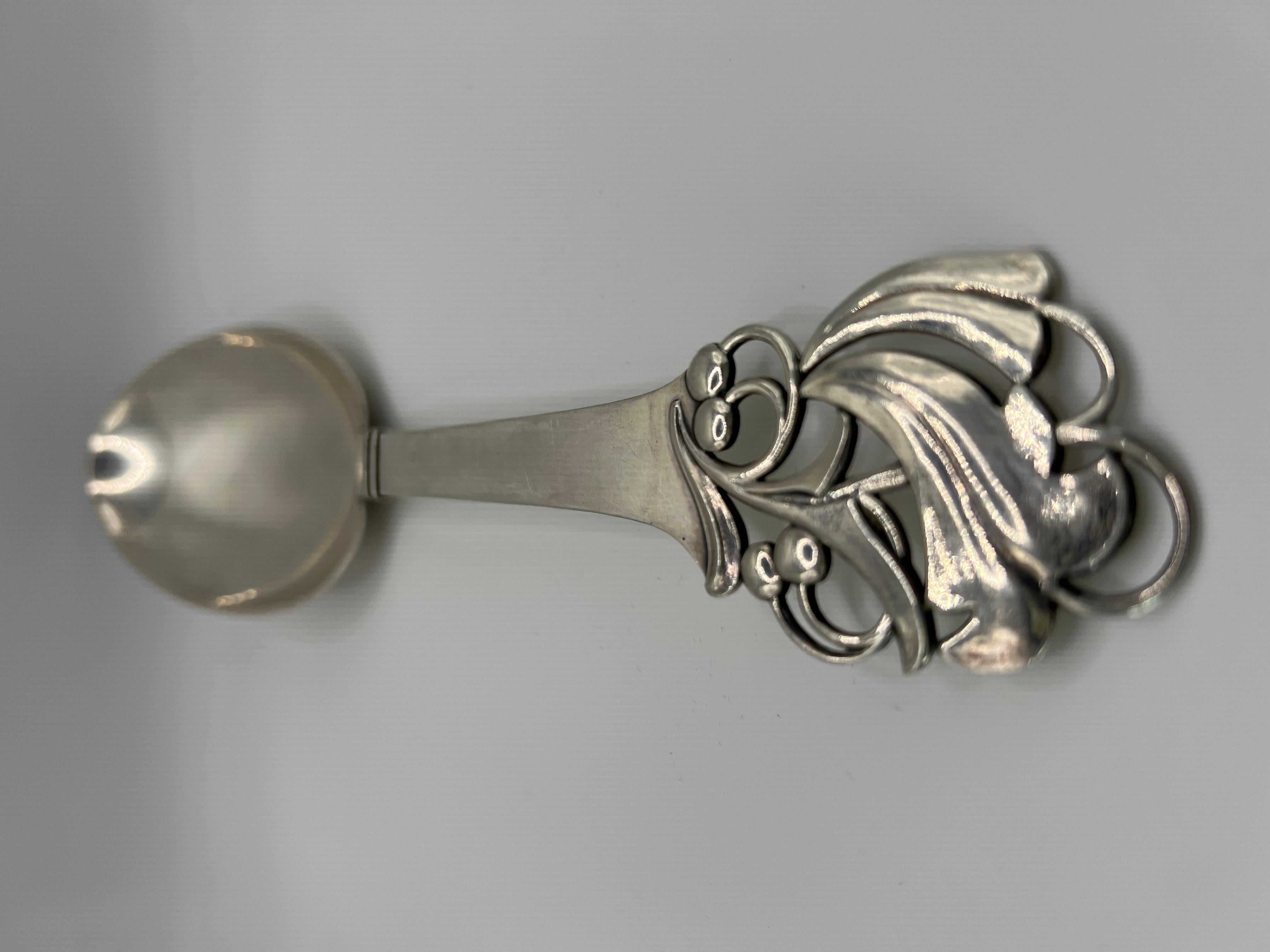Ein großer Servierlöffel von Carl M. Cohr Horsens Solvvarefabrik Sterling Silver im Angebot 10