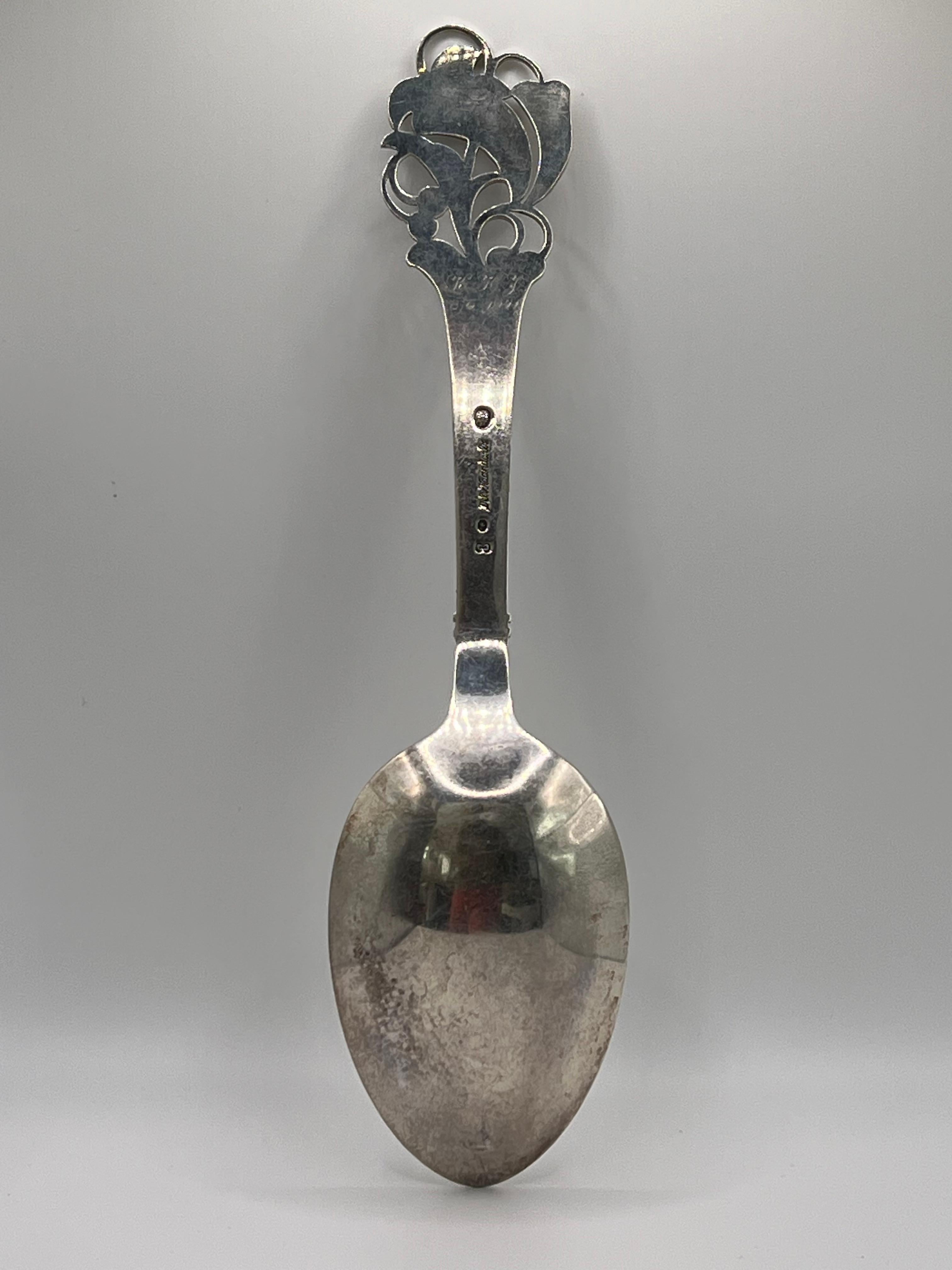 Ein großer Servierlöffel von Carl M. Cohr Horsens Solvvarefabrik Sterling Silver im Angebot 3
