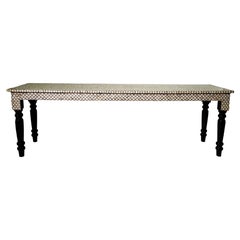 Dramatic Serving Table With Bone Inlay Top