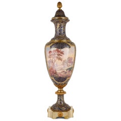 Large Sèvres Style, Mounted and Gilt, Painted Porcelain Vase