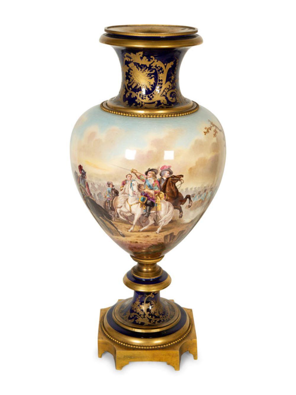 French Large Sèvres Style Porcelain Urn For Sale