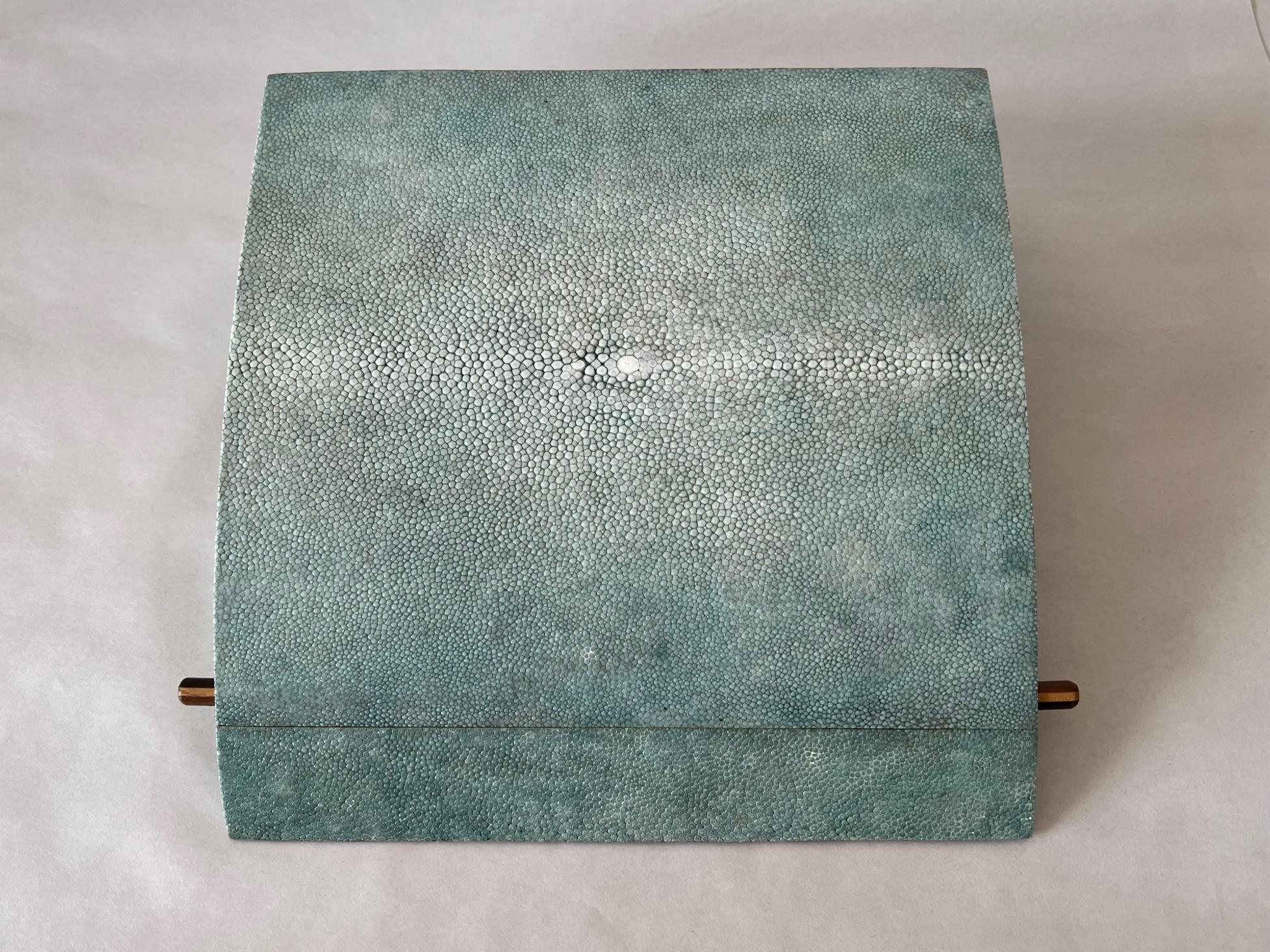 Art Deco A Large Shagreen Jewelry Box By R&Y Augousti  For Sale