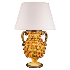 A Large Sicilian Twin Handled Vase Now as a Lamp