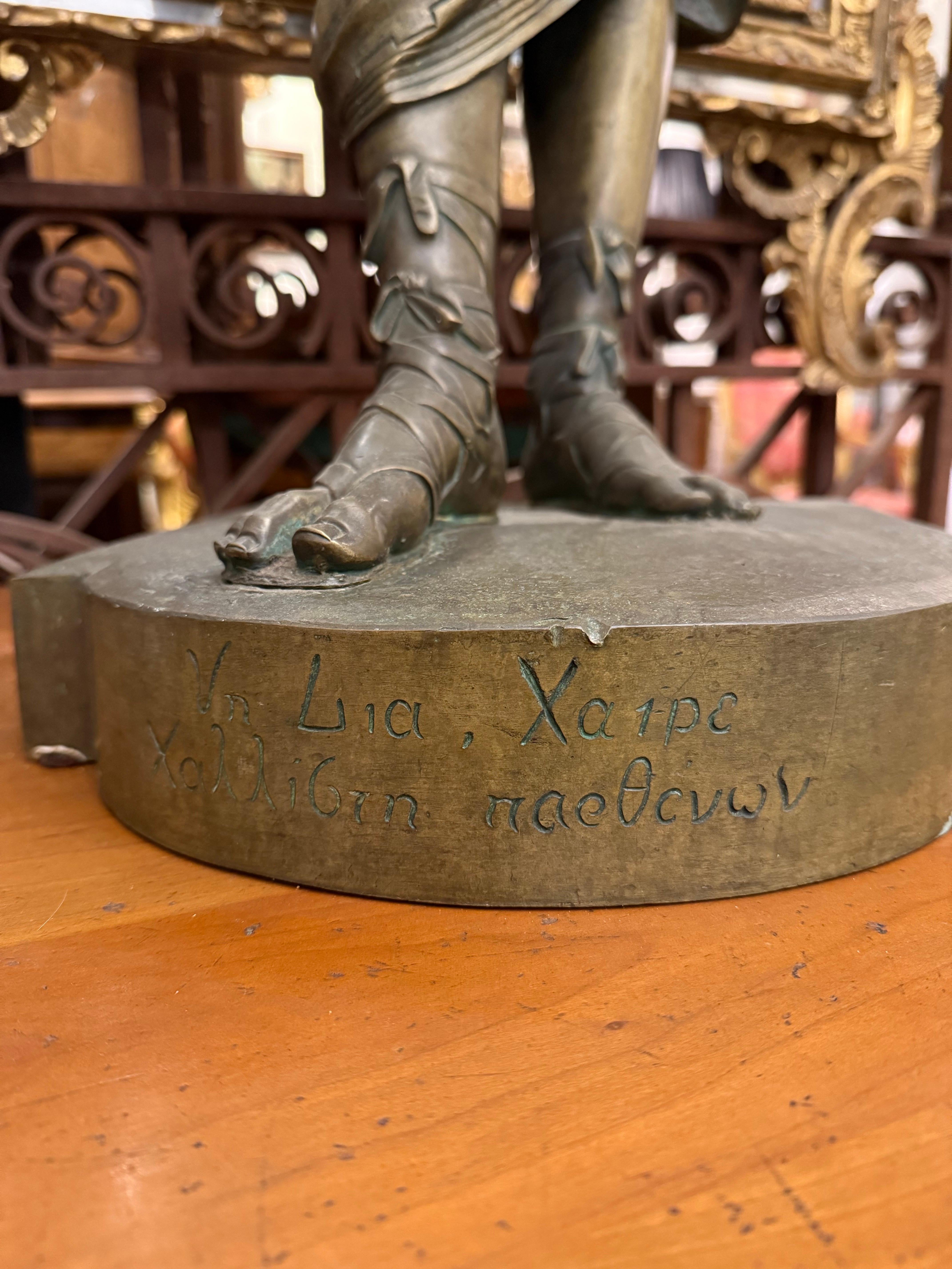 A Large Signed Solid Bronze Greek Orator, 19th Century in vendita 4