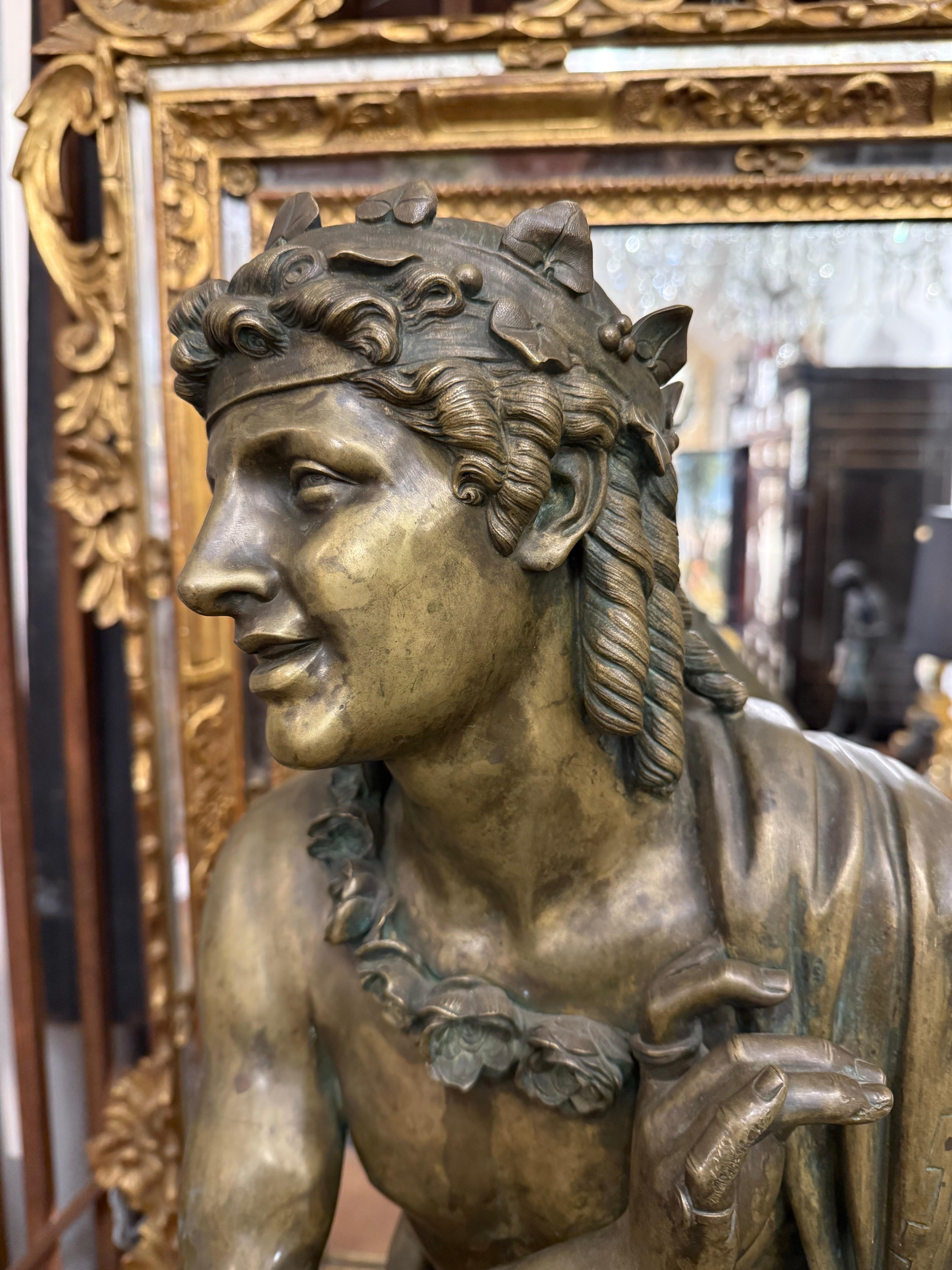 A Large Signed Solid Bronze Greek Orator, 19th Century in vendita 5