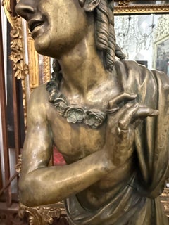 A Large Signed Solid Bronze Greek Orator, 19th Century