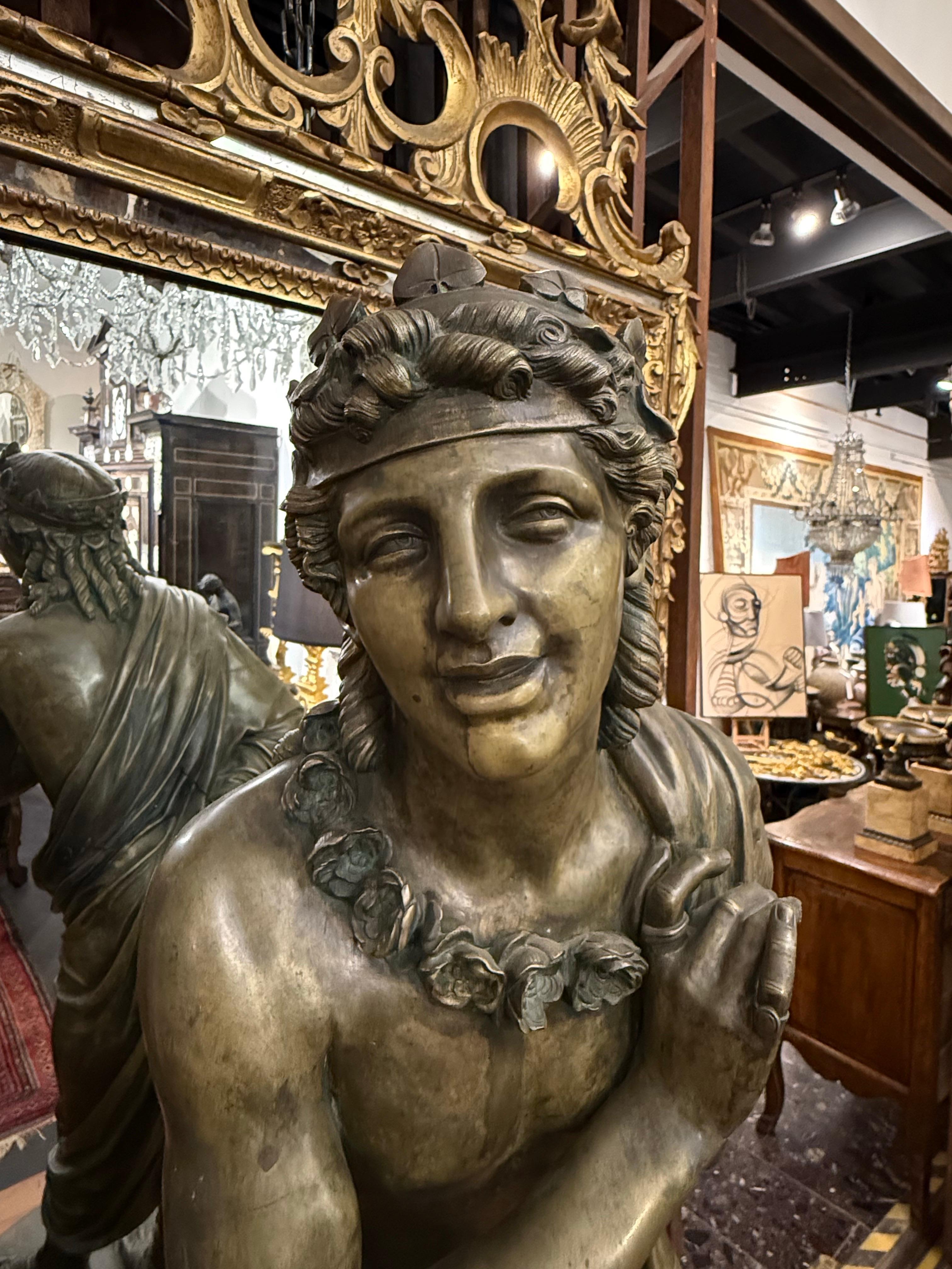 Calco A Large Signed Solid Bronze Greek Orator, 19th Century in vendita