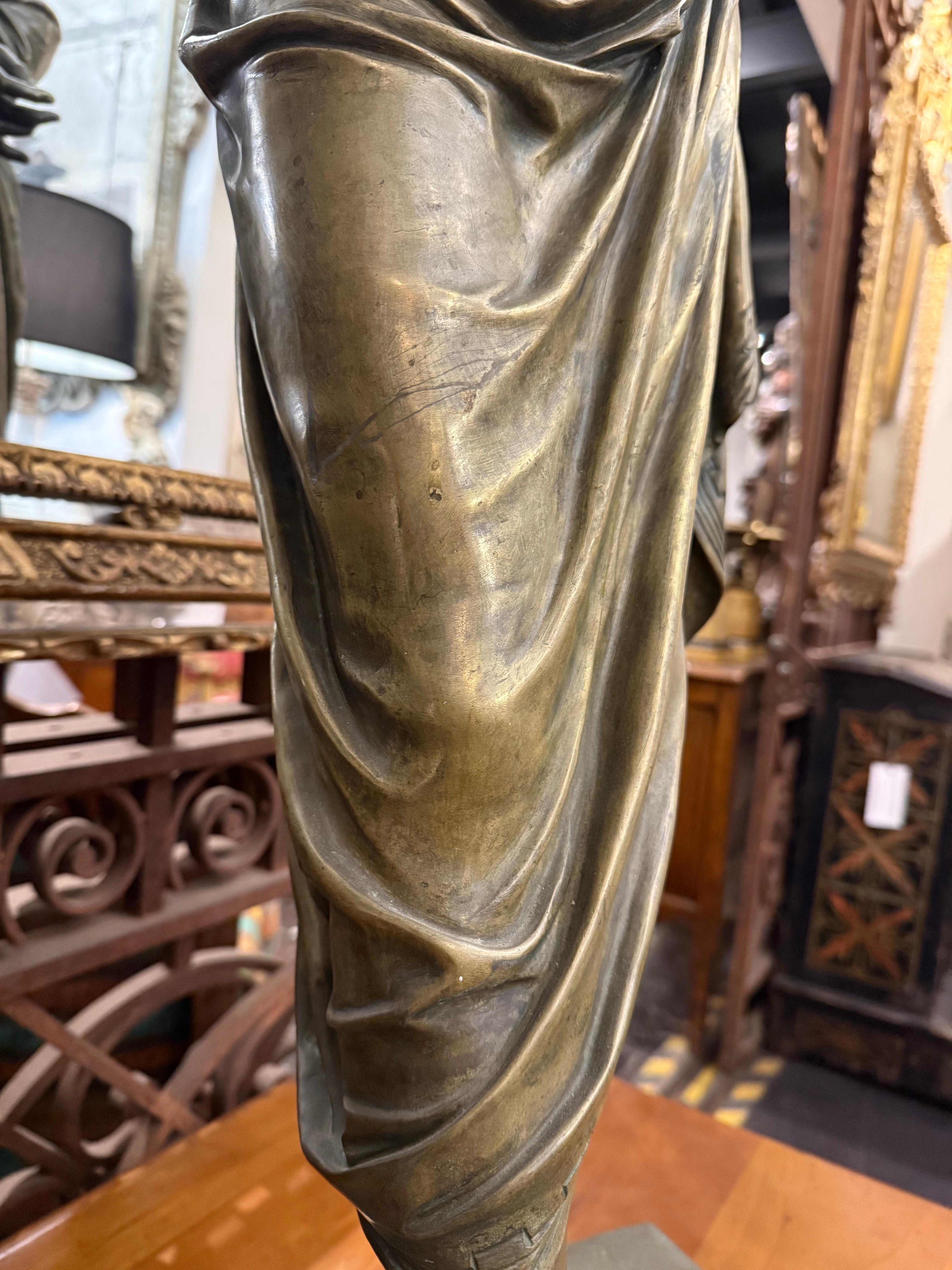 A Large Signed Solid Bronze Greek Orator, 19th Century In condizioni buone in vendita a ARMADALE, VIC