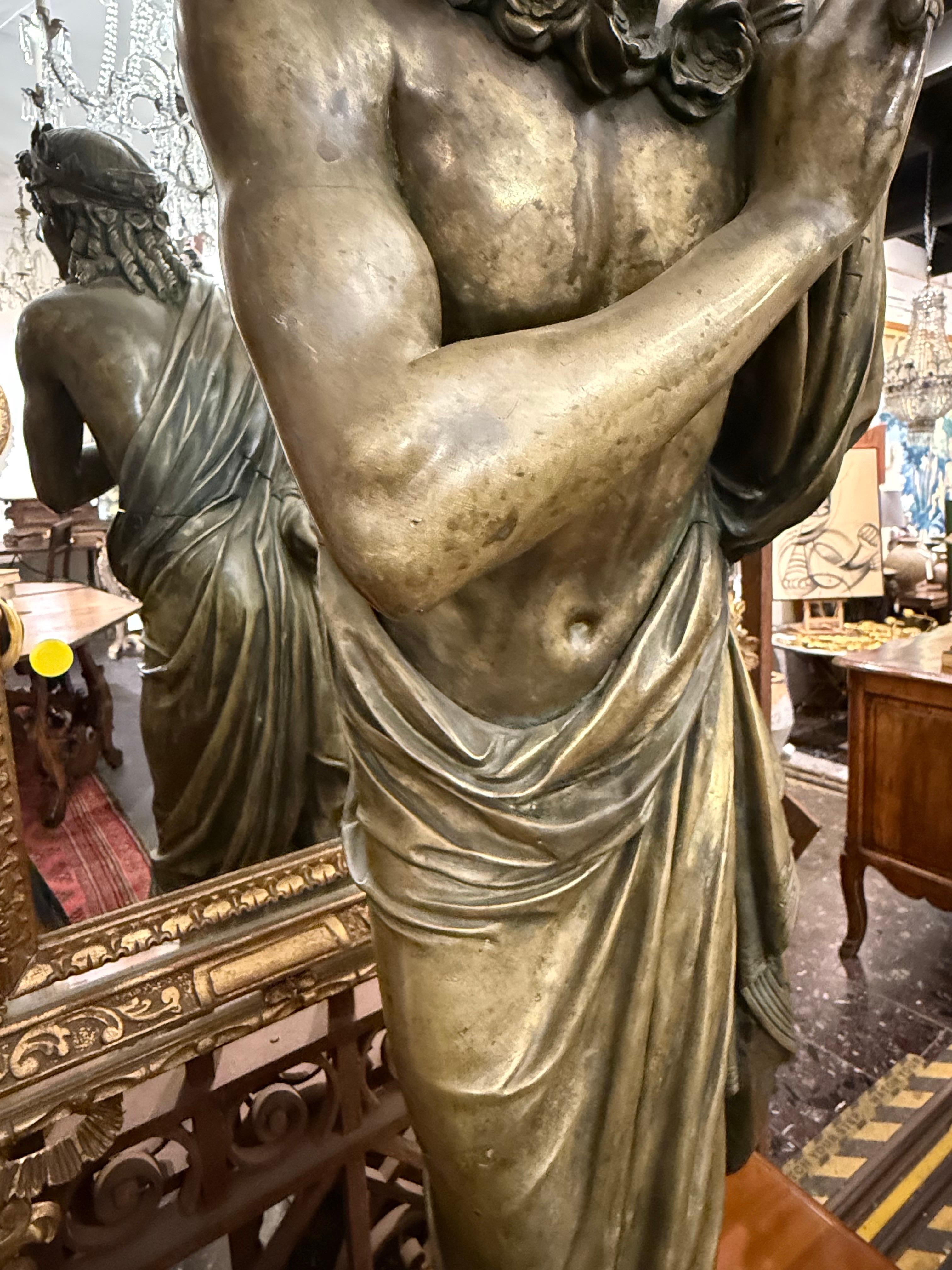 A Large Signed Solid Bronze Greek Orator, 19th Century in vendita 2