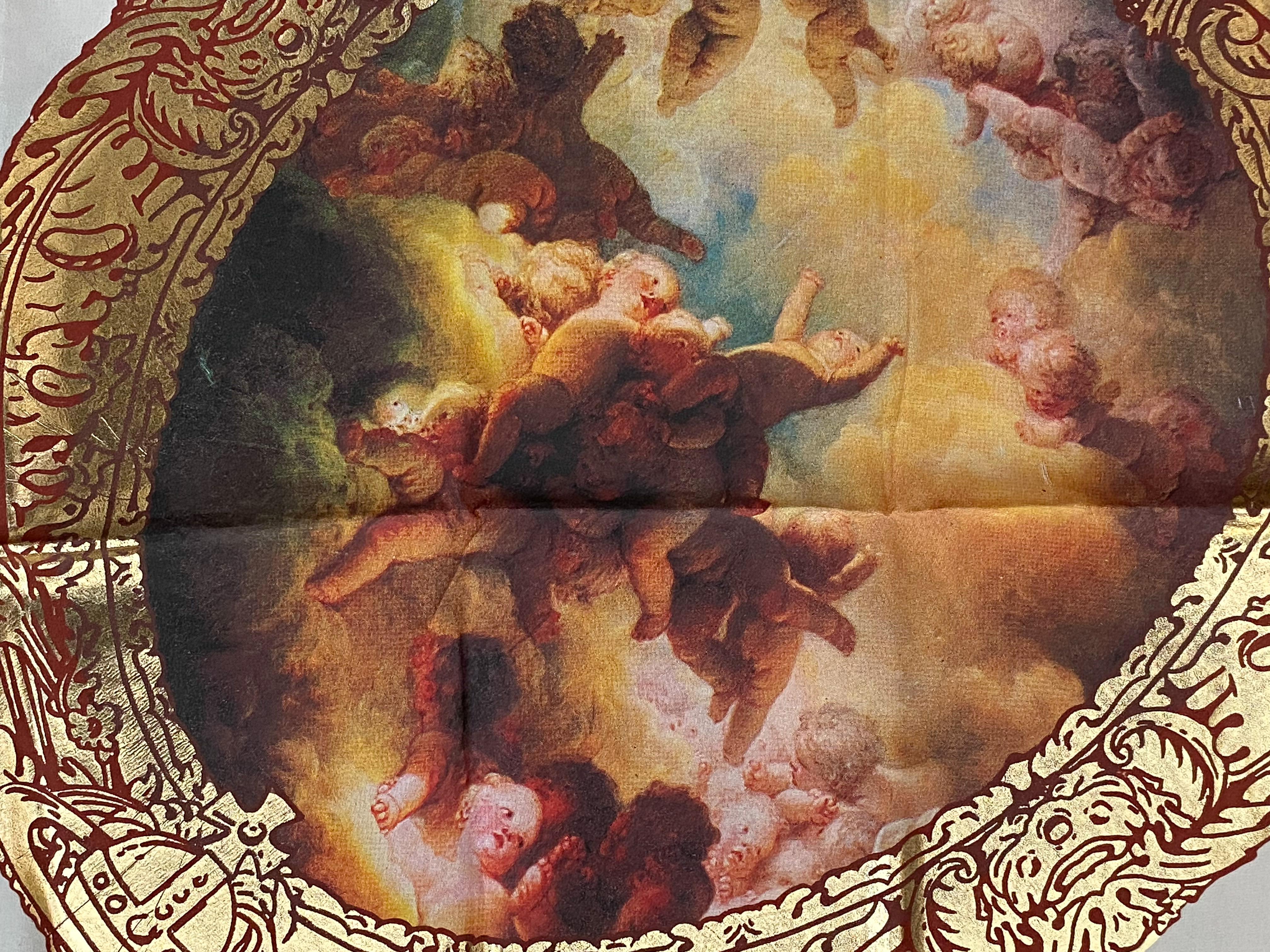 A large silk square/head scarf, 'The Swarm Of Cherubs', Vivienne Westwood, 1980s For Sale 1