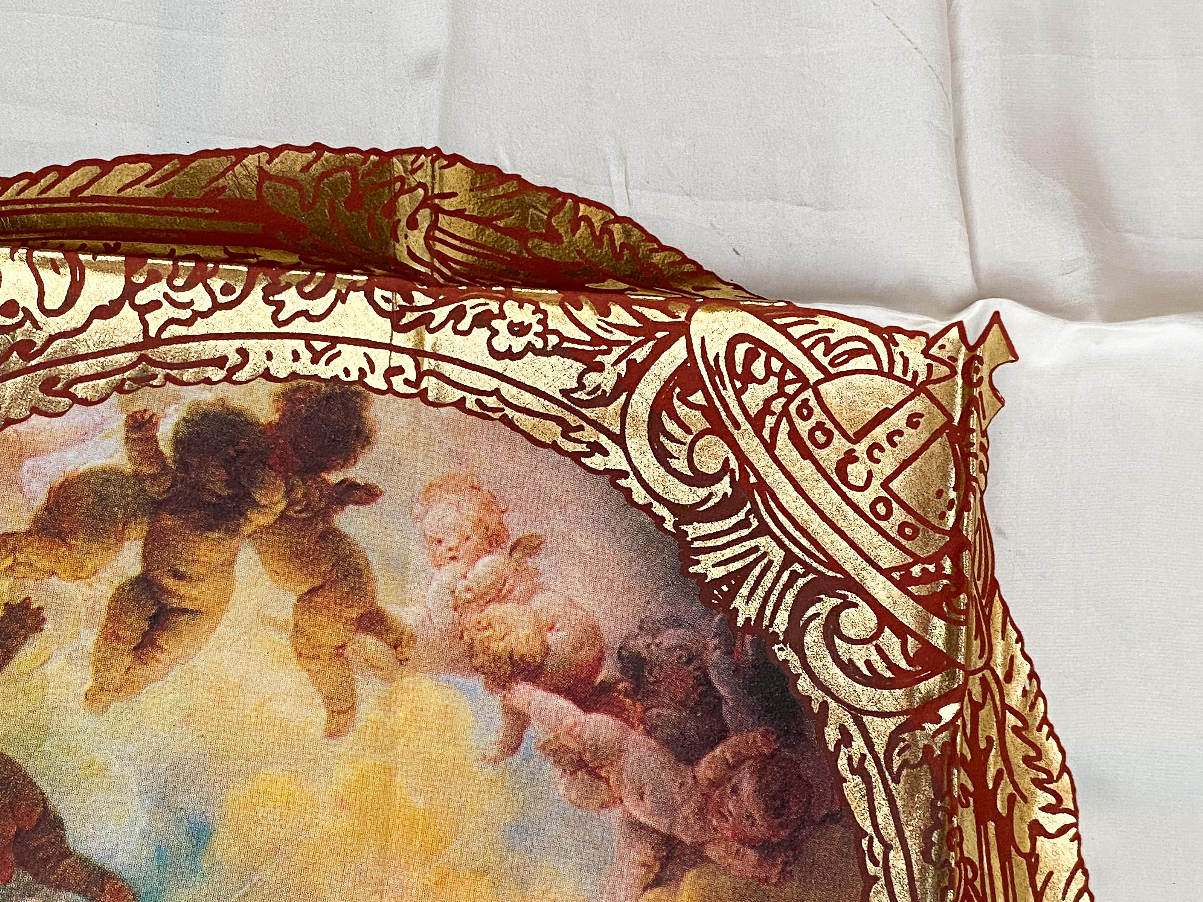 A large silk square/head scarf, 'The Swarm Of Cherubs', Vivienne Westwood, 1980s For Sale 3